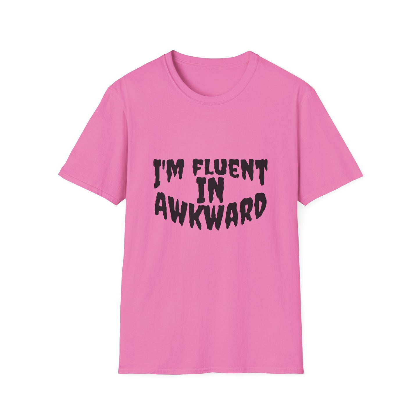 Fluent in Awkward Unisex Softstyle T-Shirt | Funny Graphic Tee, Casual Wear, Gift for Friends, Memes, Humor Apparel