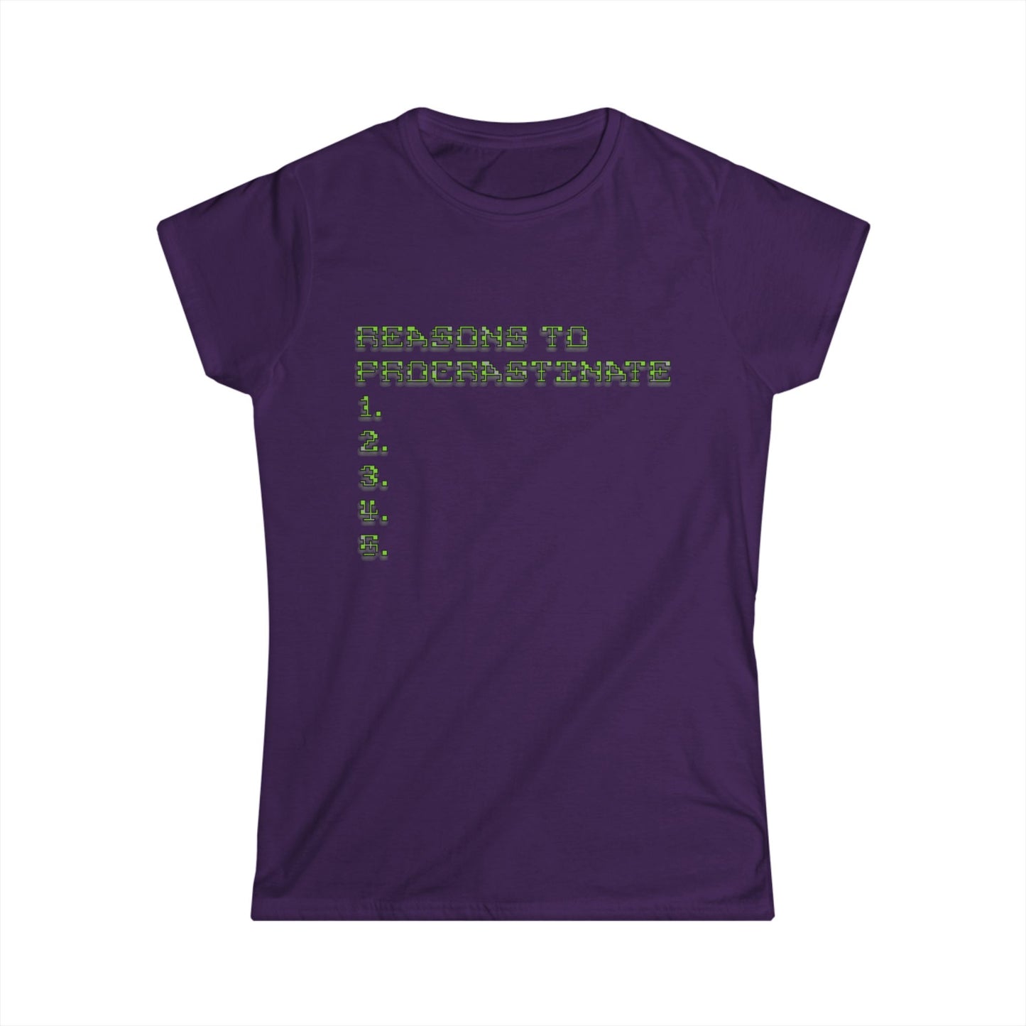 Reasons to Procrastinate Women's Tee, Funny T-Shirt, Gift for Students, Comfy Casual Wear, Cute Relaxed Shirt