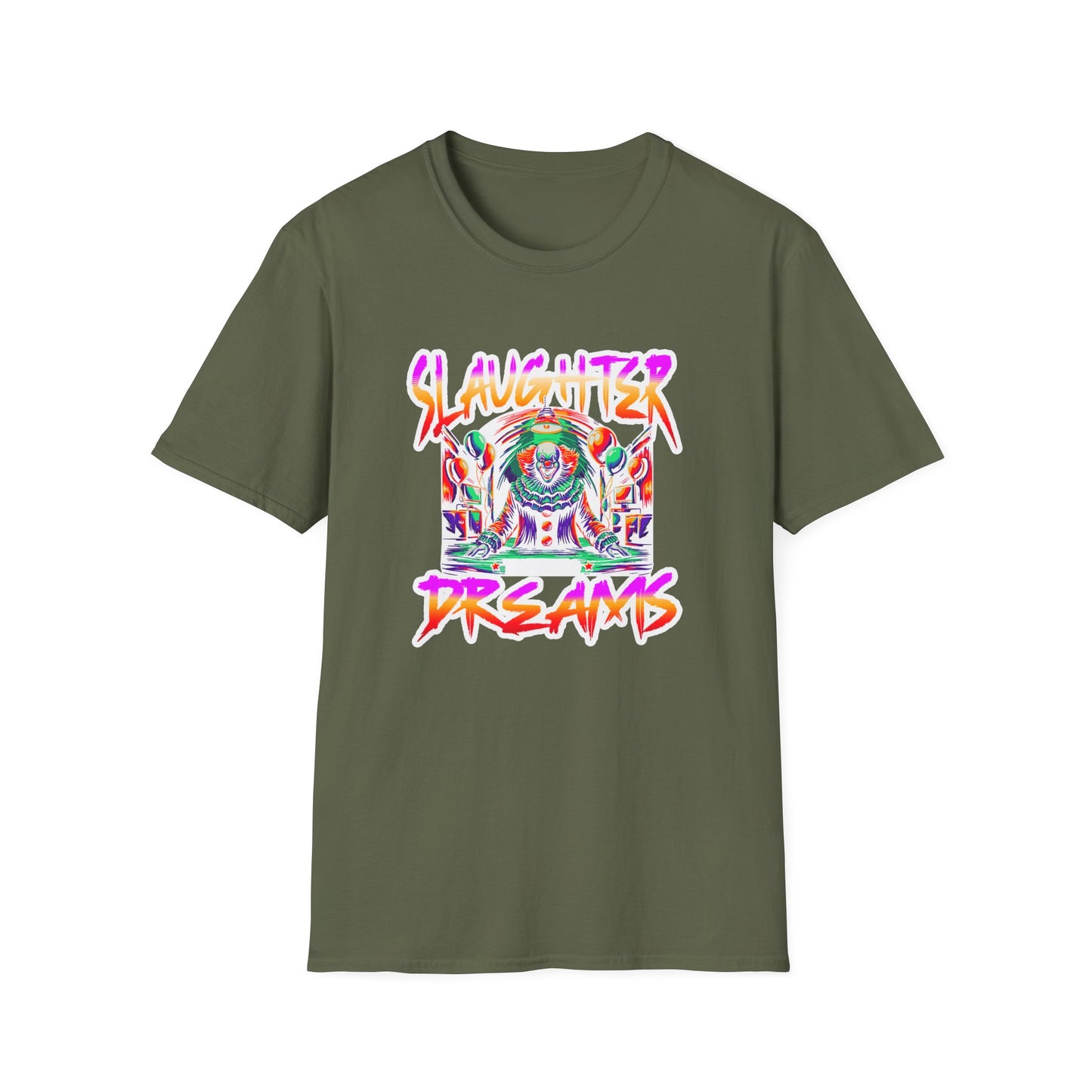 Colorful Graphic Tee - Slaughter Dreams, Unisex T-Shirt for Festivals, Edgy Summer Wear, Unique Gift, Streetwear Fashion