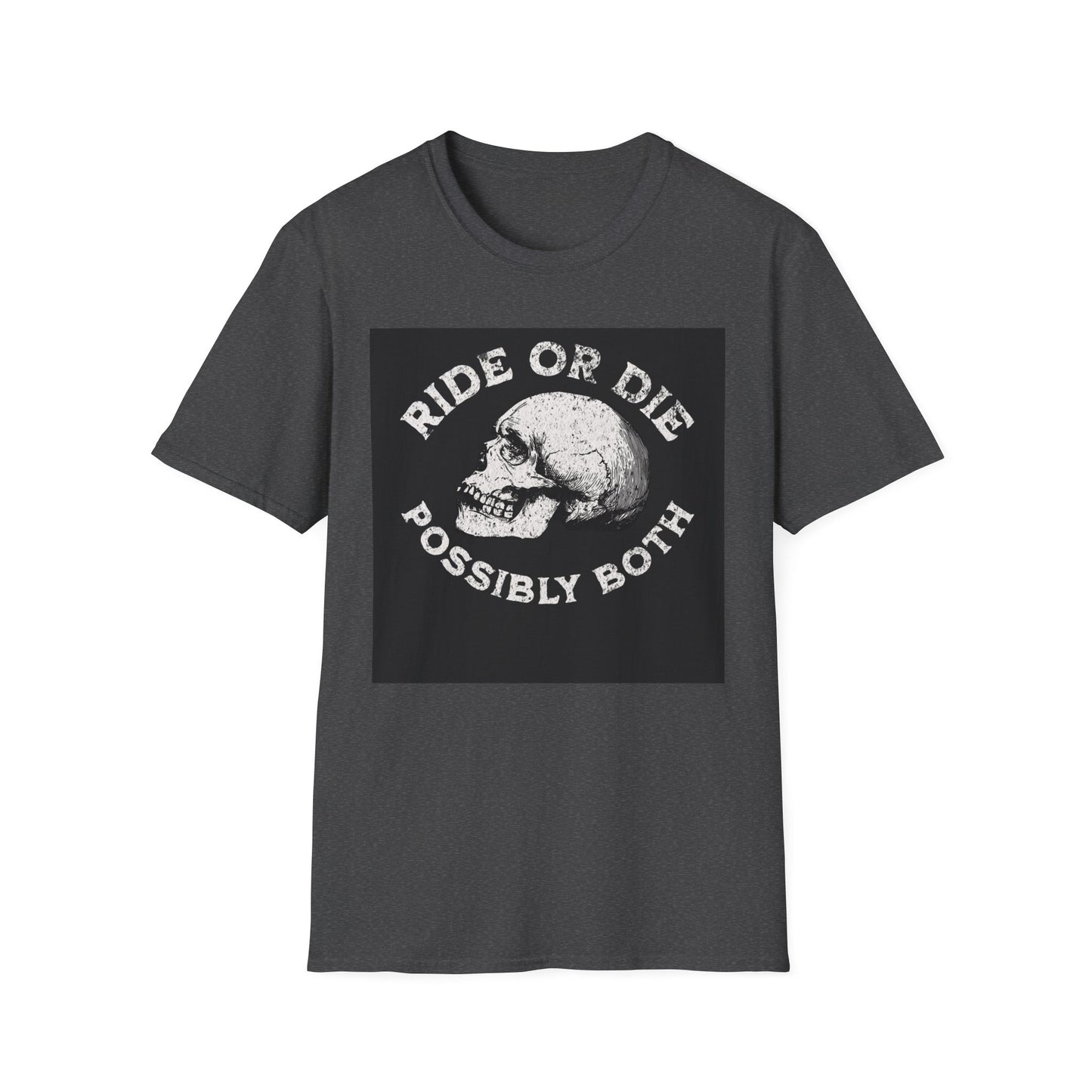Ride or Die Skull T-Shirt | Edgy Graphic Tee, Unisex Casual Wear, Perfect Gift for Bikers, Halloween Top, Streetwear Style