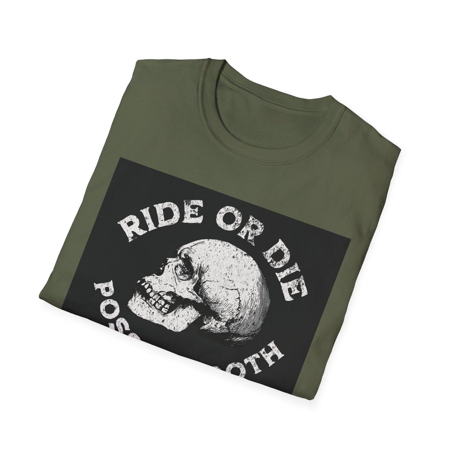 Ride or Die Skull T-Shirt | Edgy Graphic Tee, Unisex Casual Wear, Perfect Gift for Bikers, Halloween Top, Streetwear Style