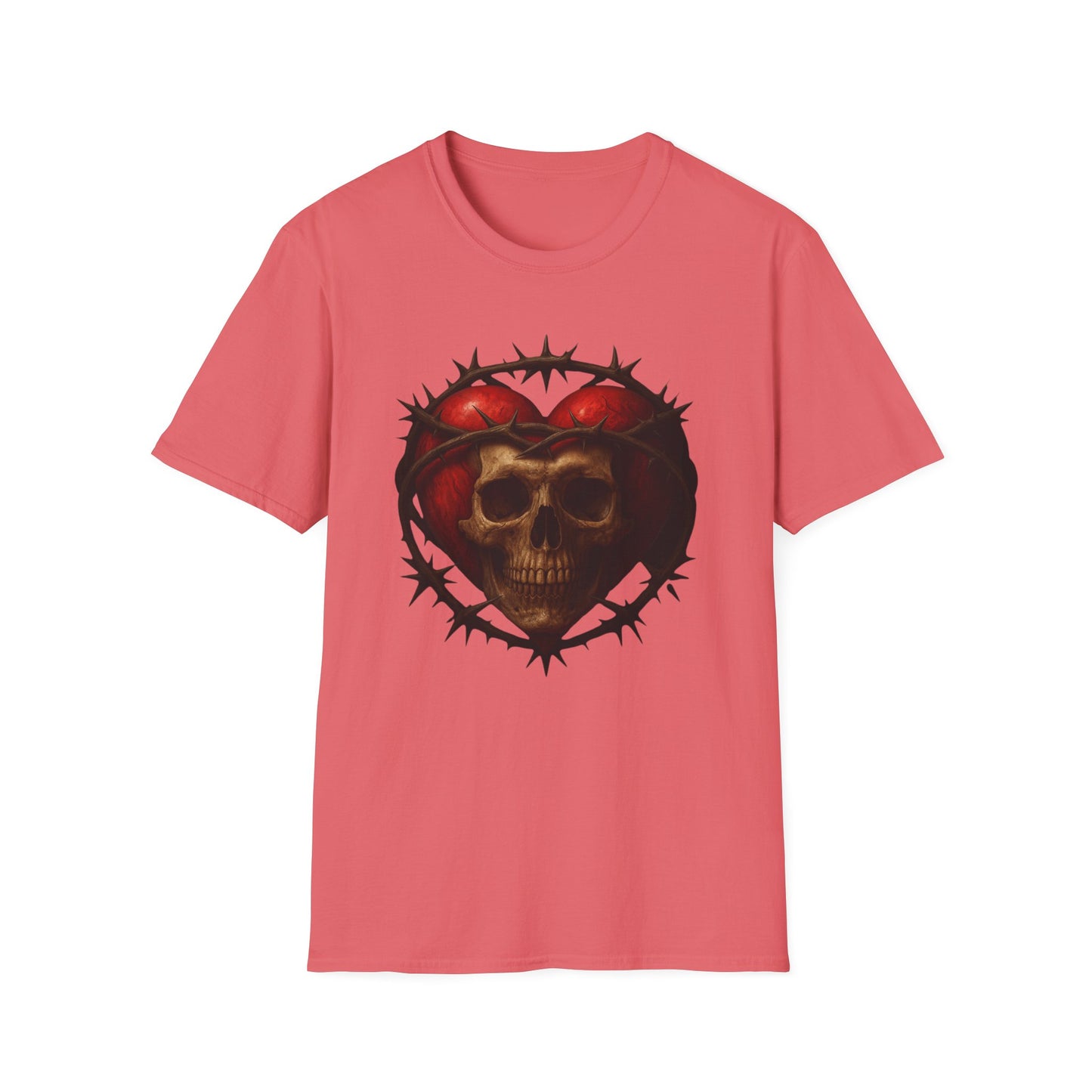 Gothic Heart Skull T-Shirt, Unisex Tee, Alternative Fashion, Edgy Gift, Halloween Outfit, Casual Streetwear