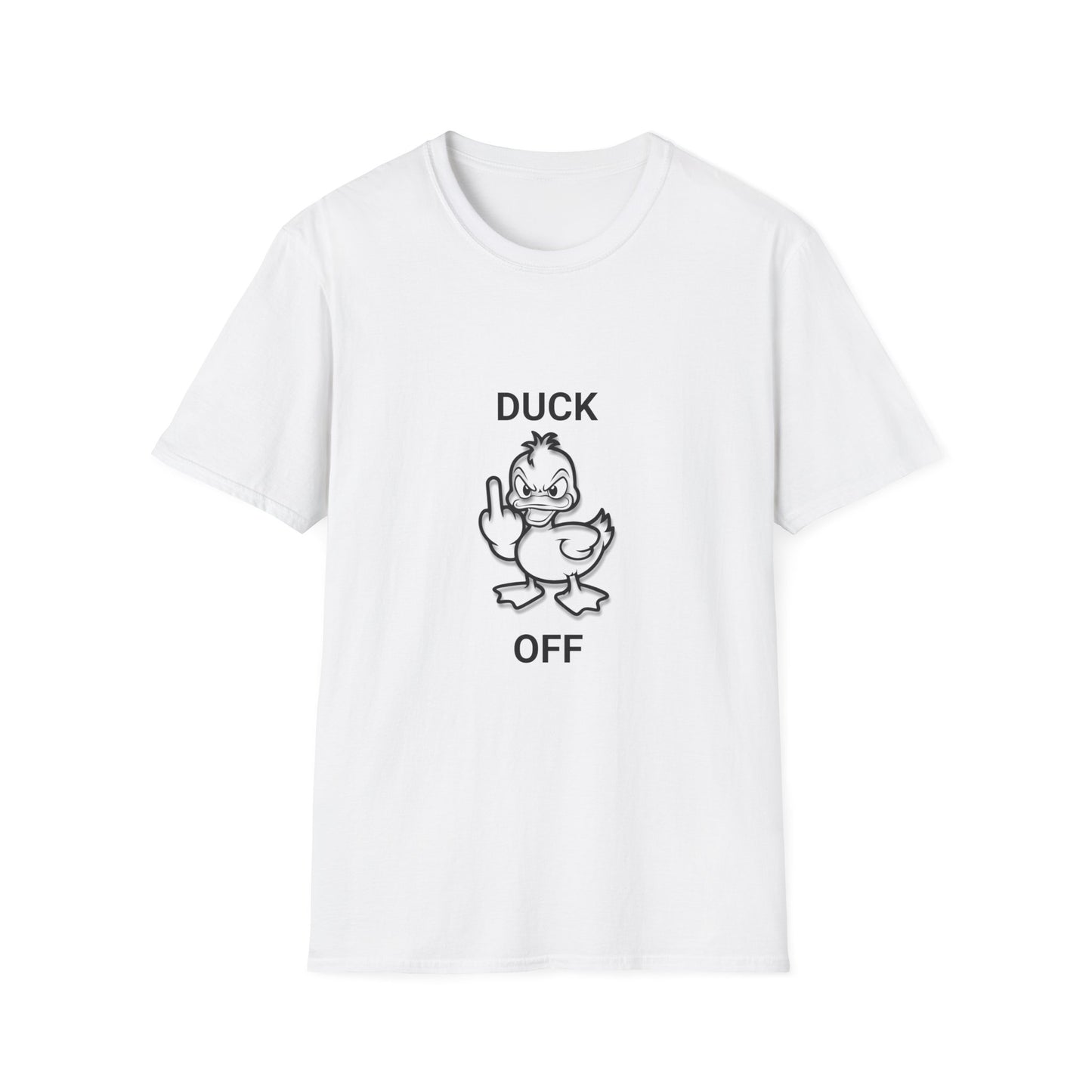 Funny Duck Off Unisex Softstyle T-Shirt, Casual Humor Shirt, Gift for Friends, Quirky Apparel, Birthday or Just Because
