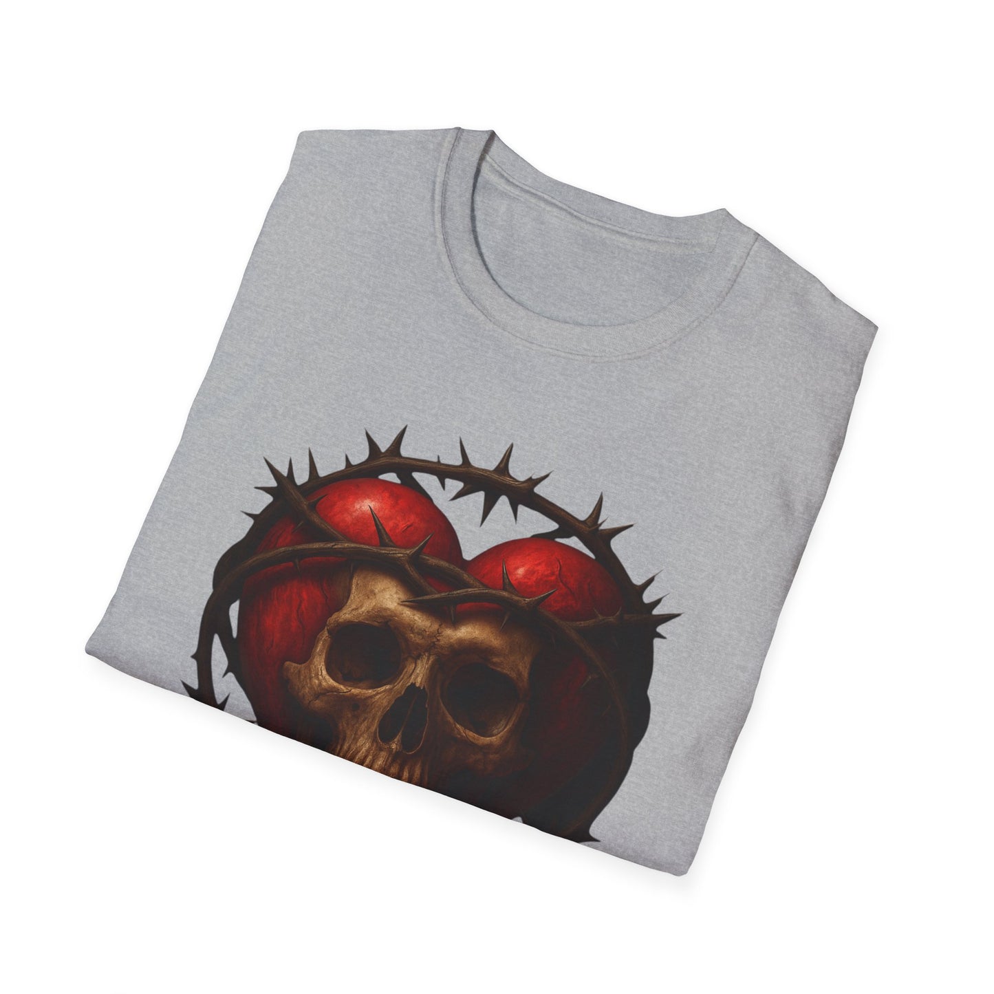 Gothic Heart Skull T-Shirt, Unisex Tee, Alternative Fashion, Edgy Gift, Halloween Outfit, Casual Streetwear