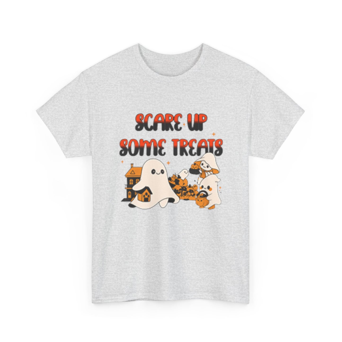 Halloween Ghost Treats Tee, Spooky Festive Shirt, Unisex Cotton T-Shirt, Fall Apparel, Trick or Treat Shirt