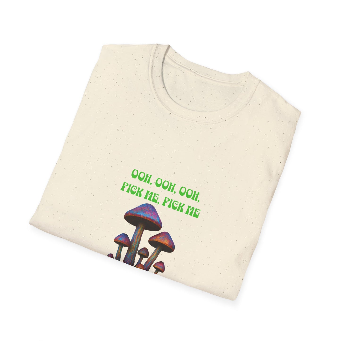Funny Mushroom Unisex Softstyle T-Shirt, Casual Wear, Gift for Friends, Summer Shirt, Great for Festivals, Humor Tee