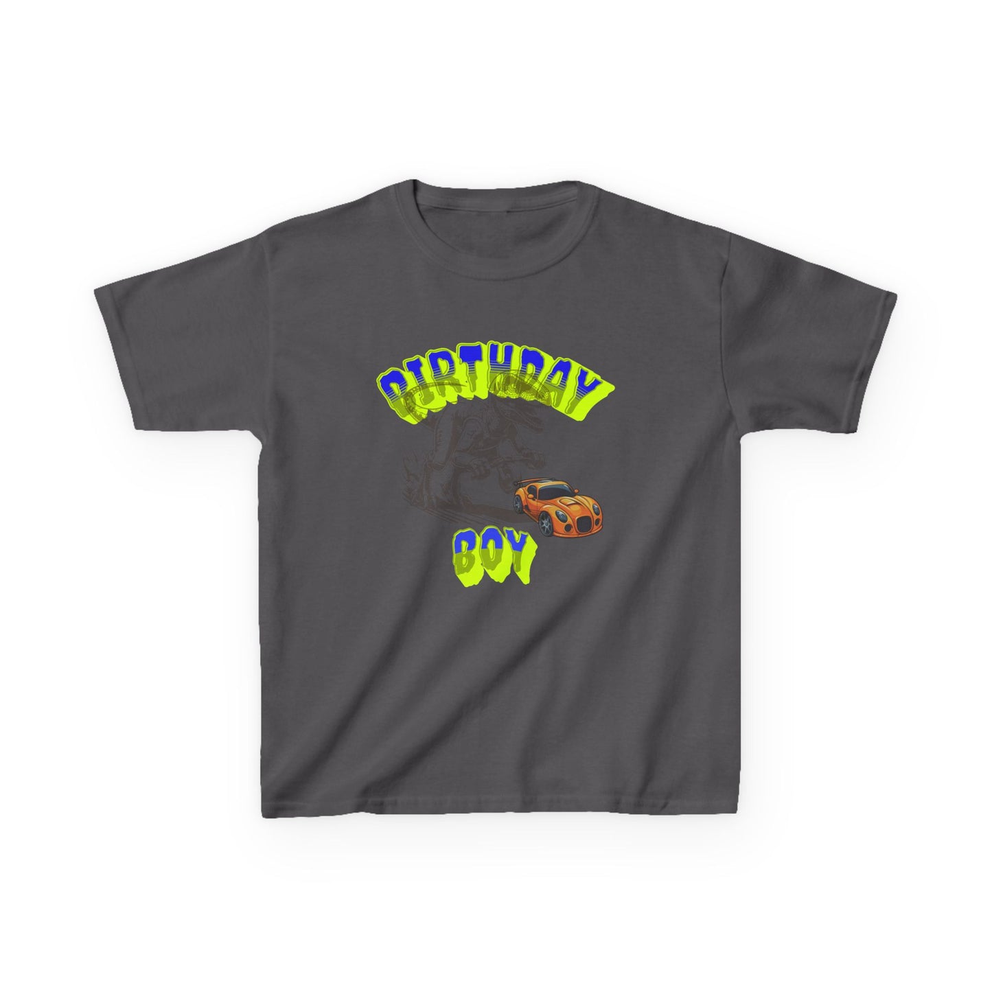 Birthday Boy Kids Tee, Fun Birthday Gift, Cool Graphic Tee, Casual Kids Clothing, Race Car Design Shirt, Dinosaur design