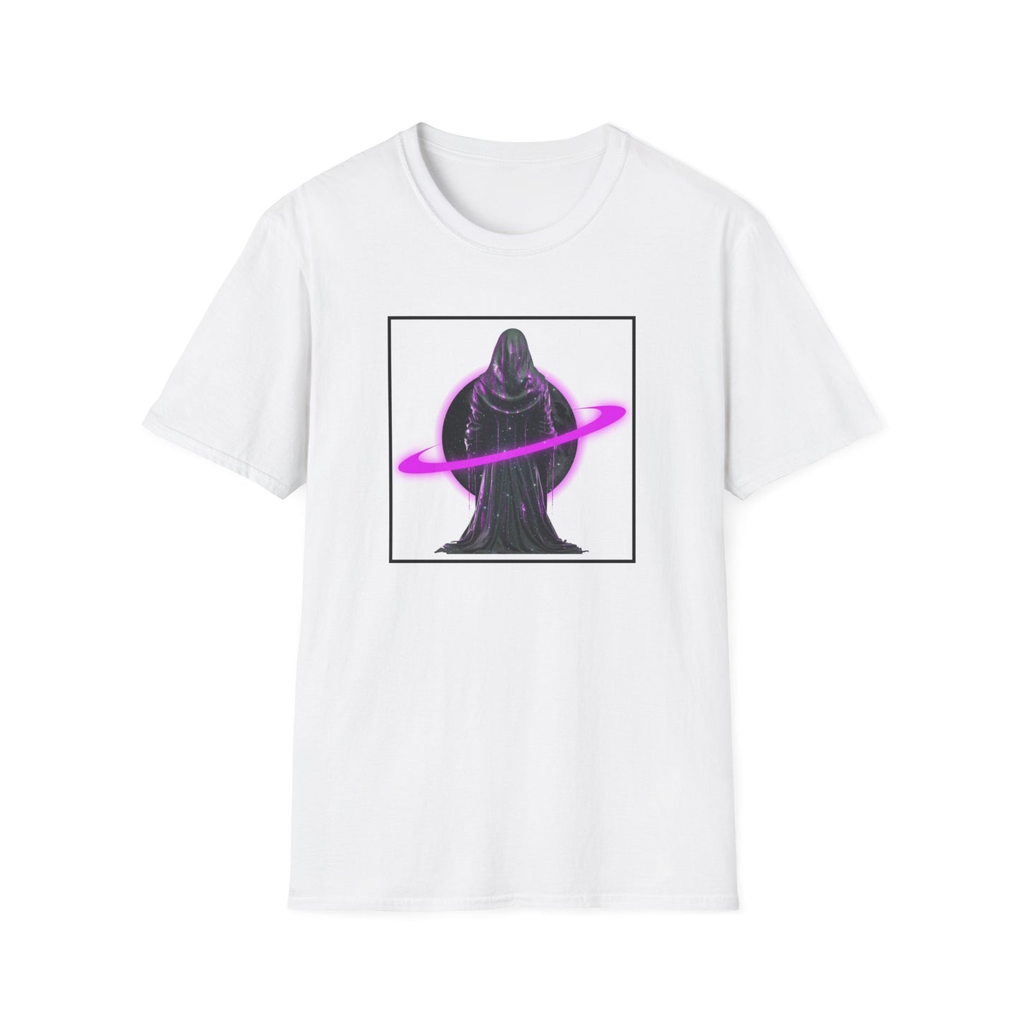Cosmic Vibe Unisex Softstyle T-Shirt - Celestial Graphic Tee, Space Lover's Gift, Retro Aesthetic Shirt, Festival Wear, Geeky Apparel