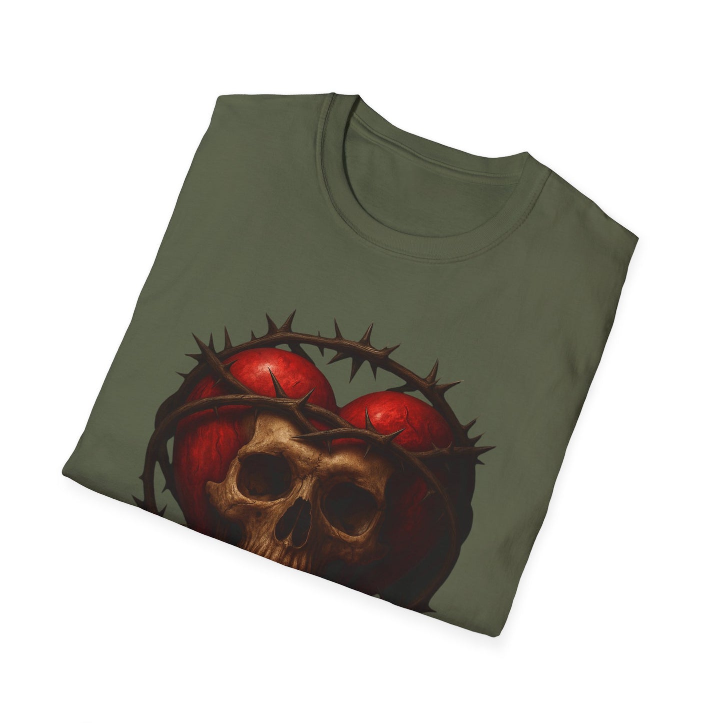 Gothic Heart Skull T-Shirt, Unisex Tee, Alternative Fashion, Edgy Gift, Halloween Outfit, Casual Streetwear