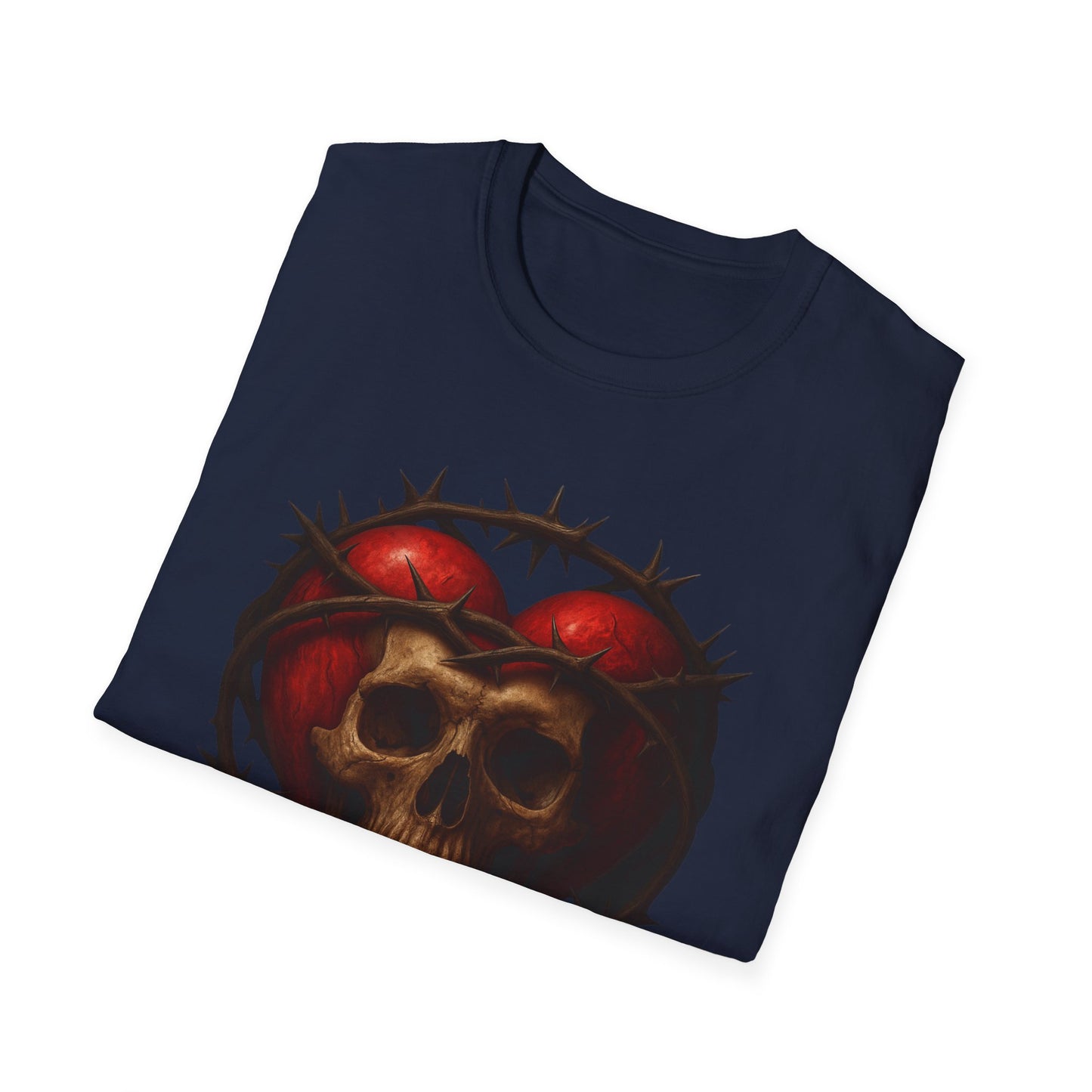 Gothic Heart Skull T-Shirt, Unisex Tee, Alternative Fashion, Edgy Gift, Halloween Outfit, Casual Streetwear