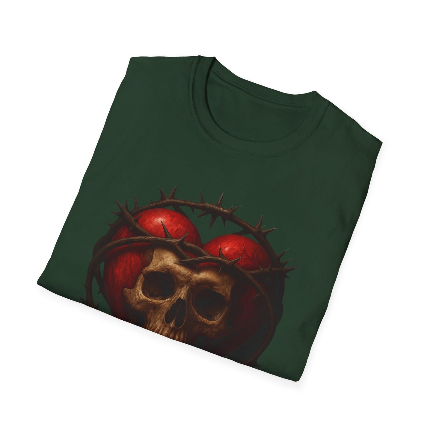 Gothic Heart Skull T-Shirt, Unisex Tee, Alternative Fashion, Edgy Gift, Halloween Outfit, Casual Streetwear