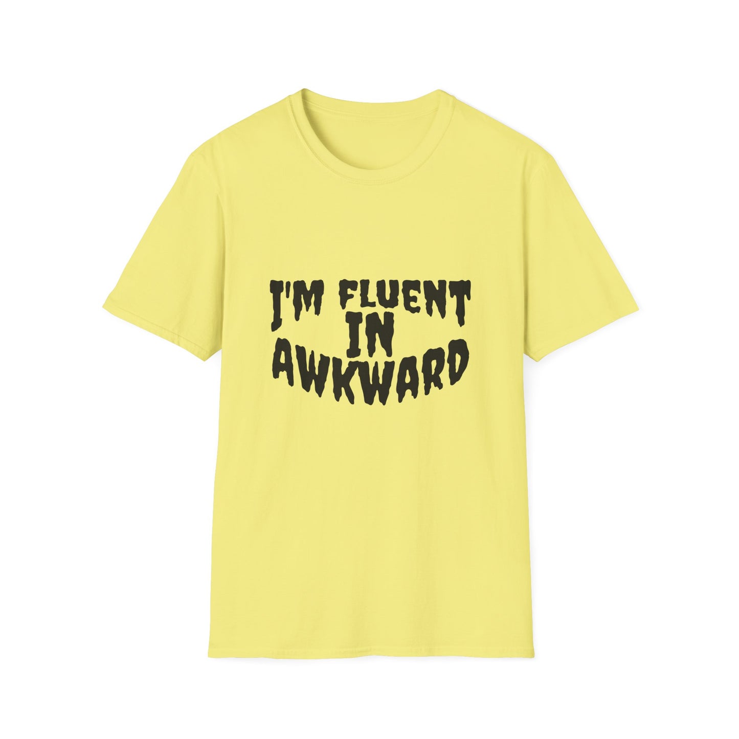 Fluent in Awkward Unisex Softstyle T-Shirt | Funny Graphic Tee, Casual Wear, Gift for Friends, Memes, Humor Apparel