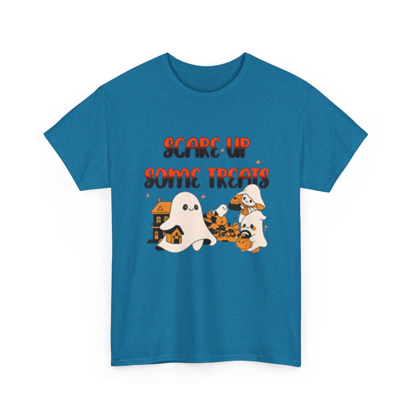 Halloween Ghost Treats Tee, Spooky Festive Shirt, Unisex Cotton T-Shirt, Fall Apparel, Trick or Treat Shirt
