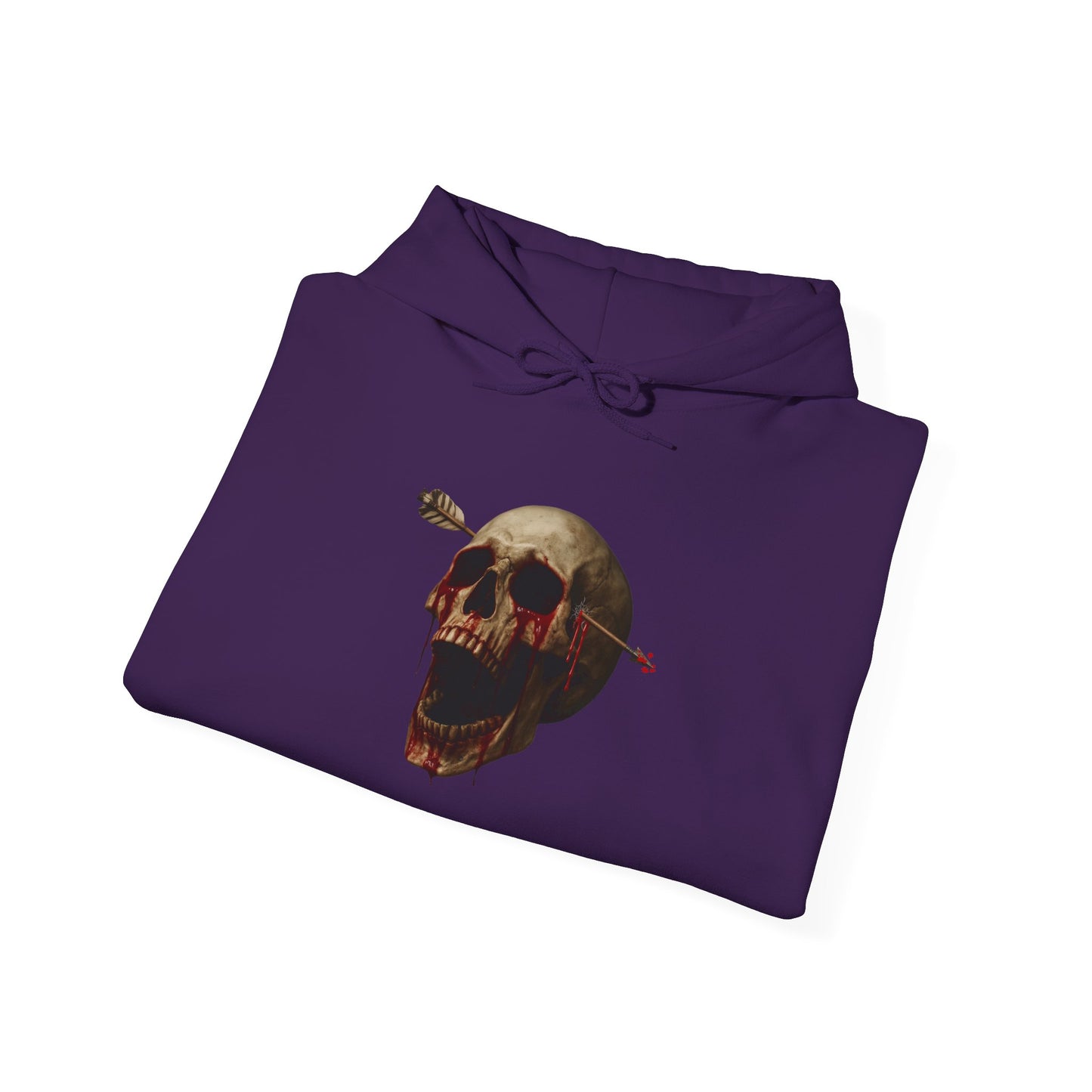 Skull Art Hoodie - Unisex Heavy Blend Sweatshirt, Grunge Style, Streetwear Apparel, Halloween Fashion, Unique Gift Idea