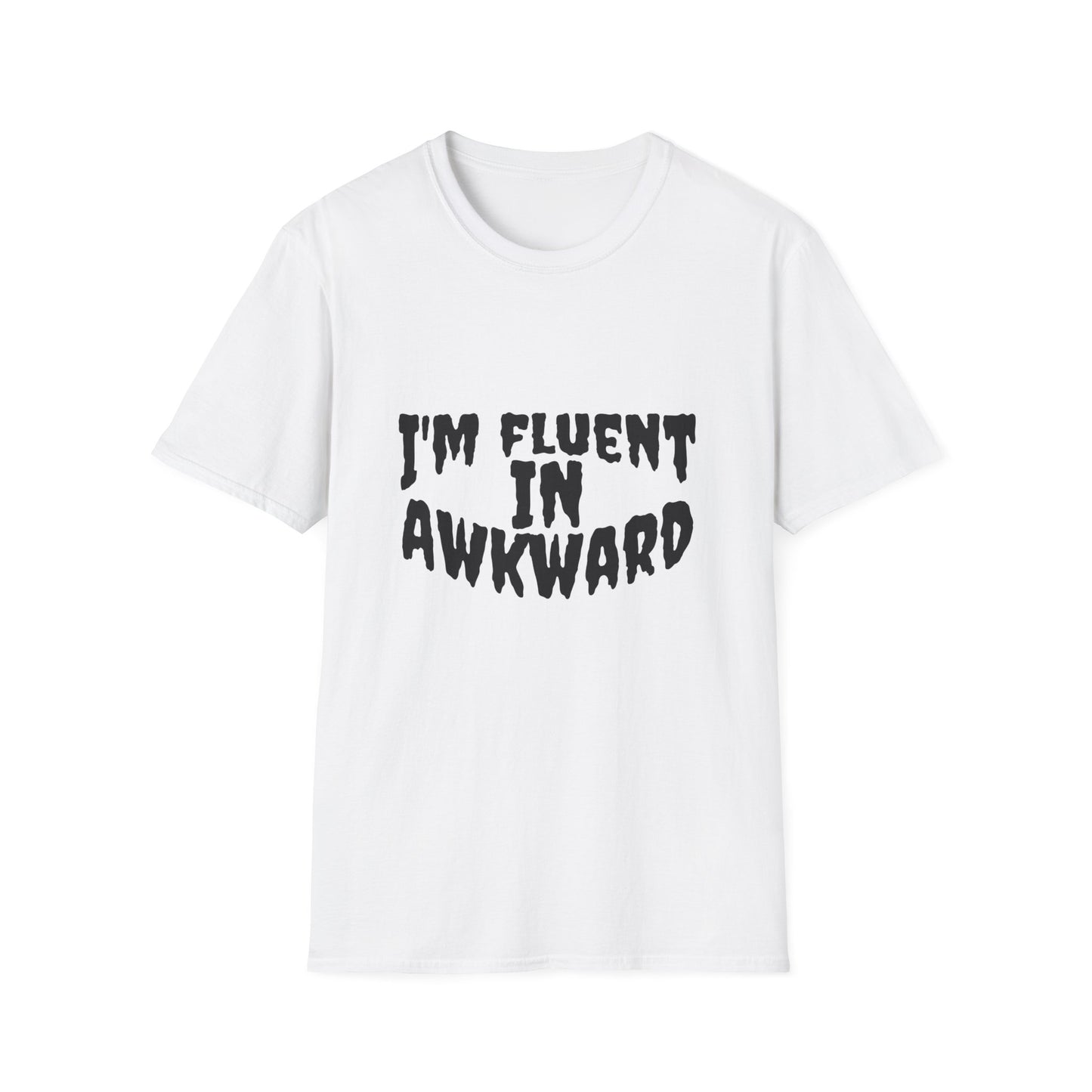 Fluent in Awkward Unisex Softstyle T-Shirt | Funny Graphic Tee, Casual Wear, Gift for Friends, Memes, Humor Apparel