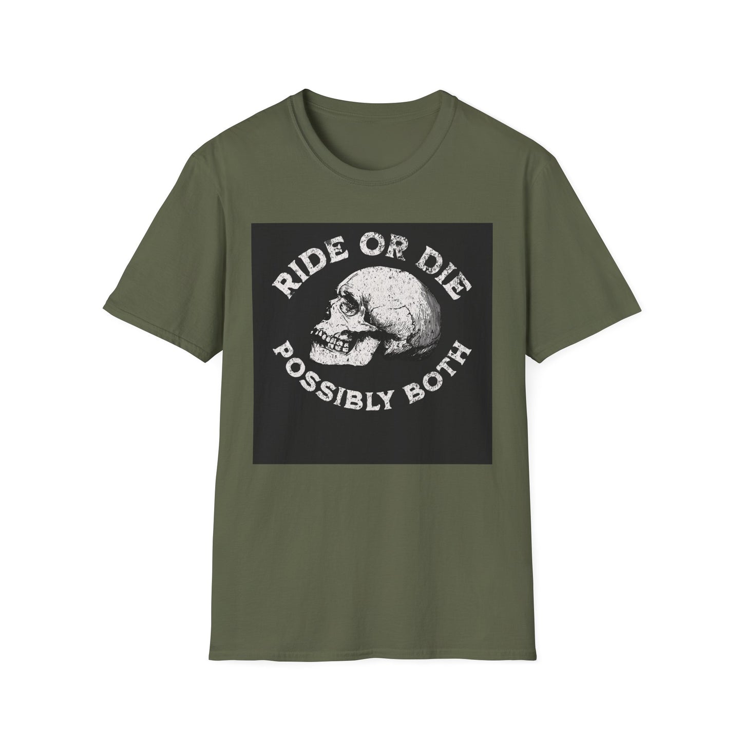 Ride or Die Skull T-Shirt | Edgy Graphic Tee, Unisex Casual Wear, Perfect Gift for Bikers, Halloween Top, Streetwear Style