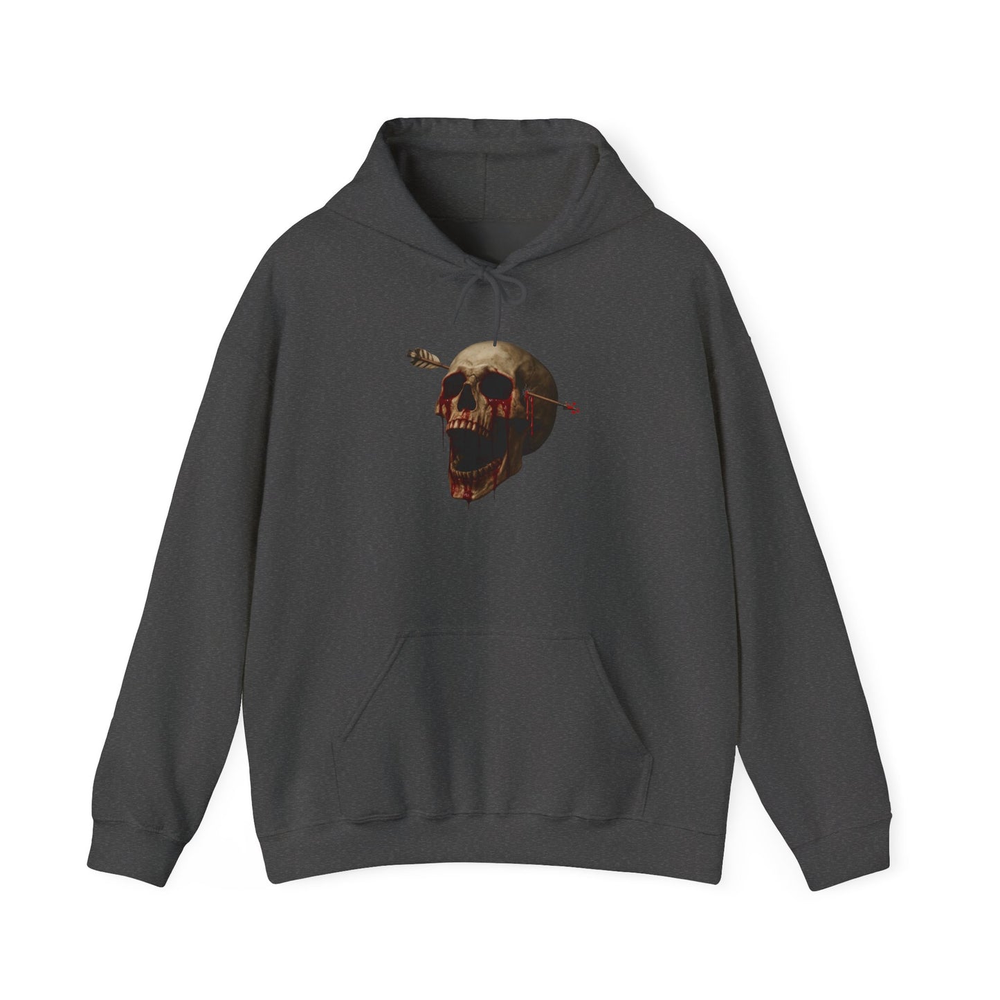 Skull Art Hoodie - Unisex Heavy Blend Sweatshirt, Grunge Style, Streetwear Apparel, Halloween Fashion, Unique Gift Idea