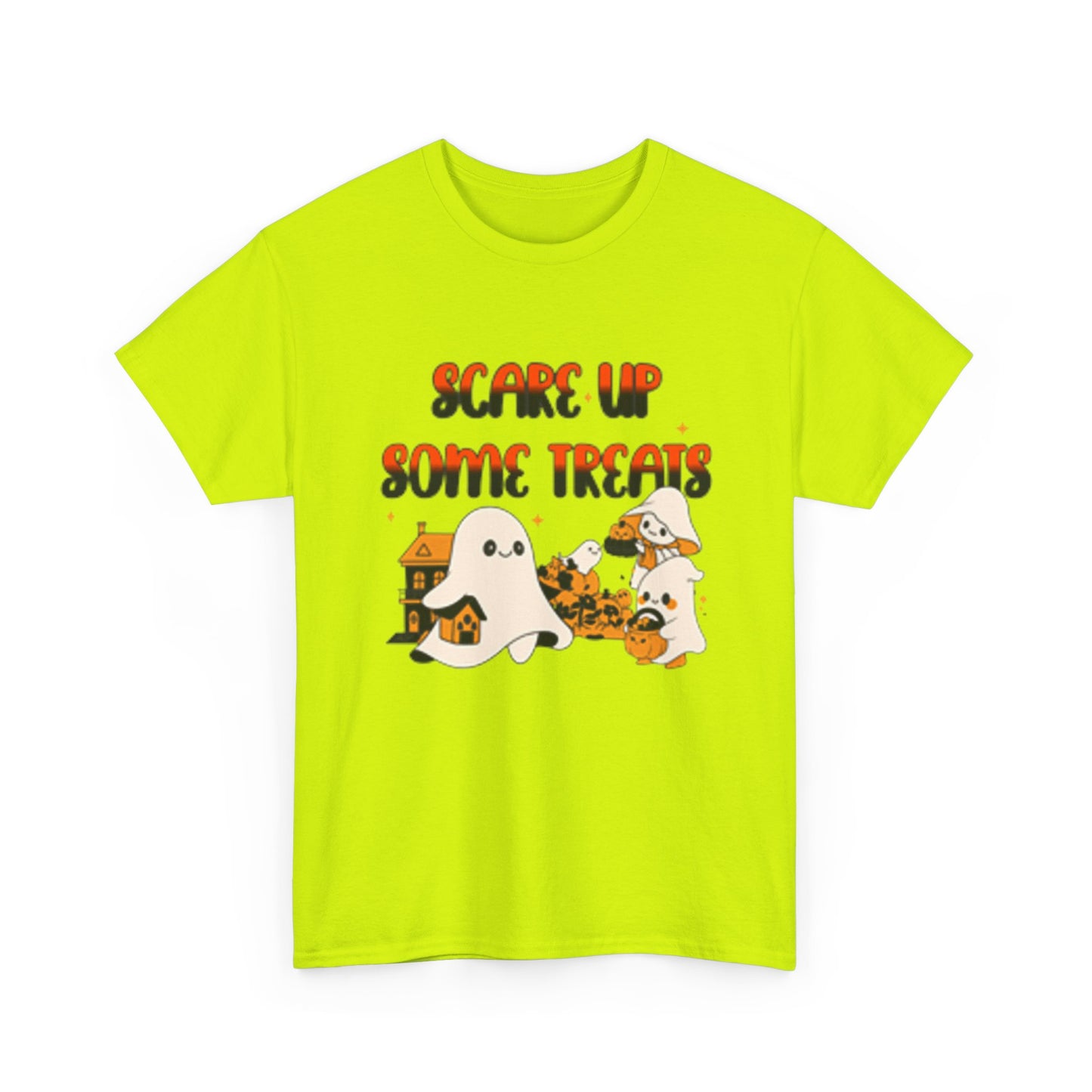 Halloween Ghost Treats Tee, Spooky Festive Shirt, Unisex Cotton T-Shirt, Fall Apparel, Trick or Treat Shirt