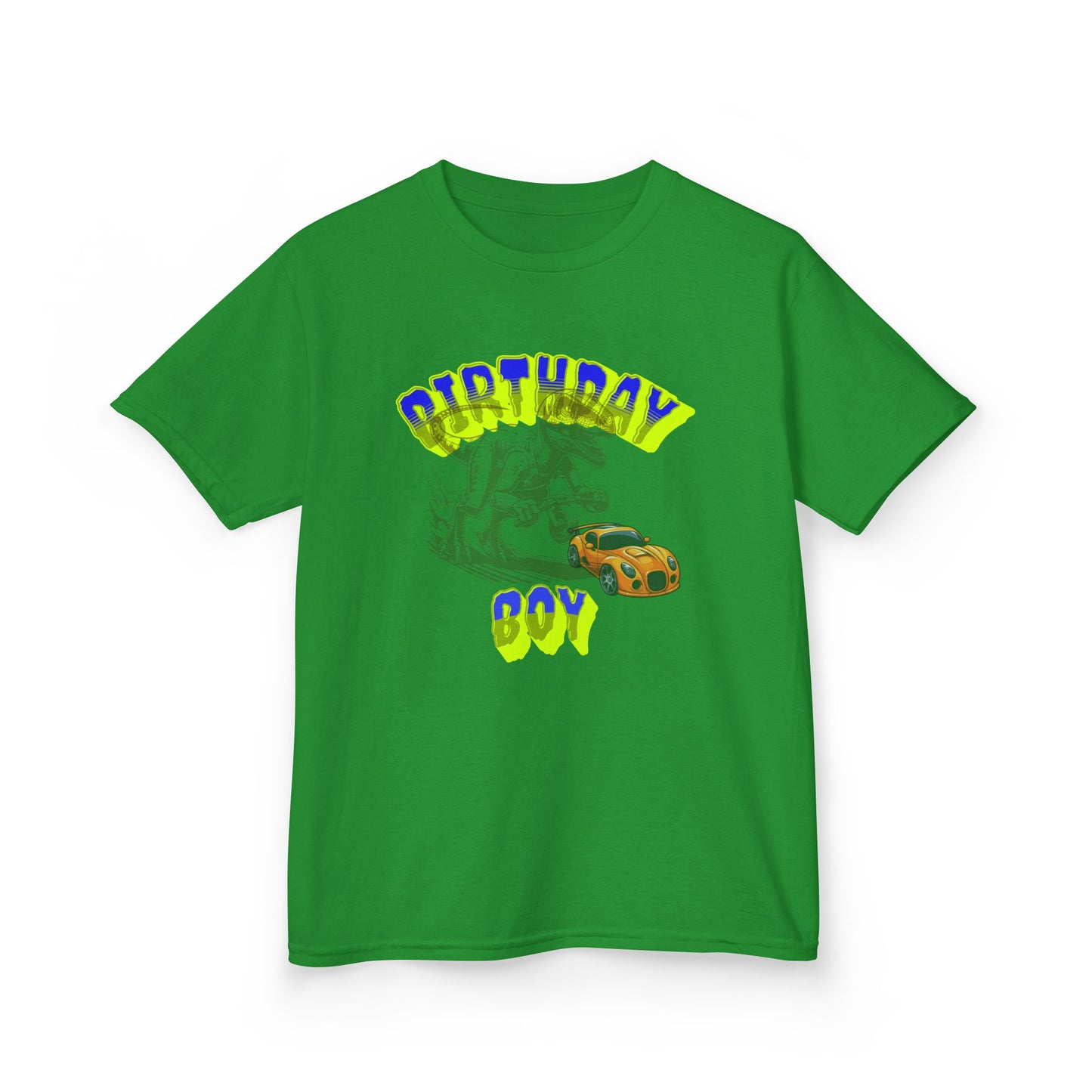 Birthday Boy Kids Tee, Fun Birthday Gift, Cool Graphic Tee, Casual Kids Clothing, Race Car Design Shirt, Dinosaur design