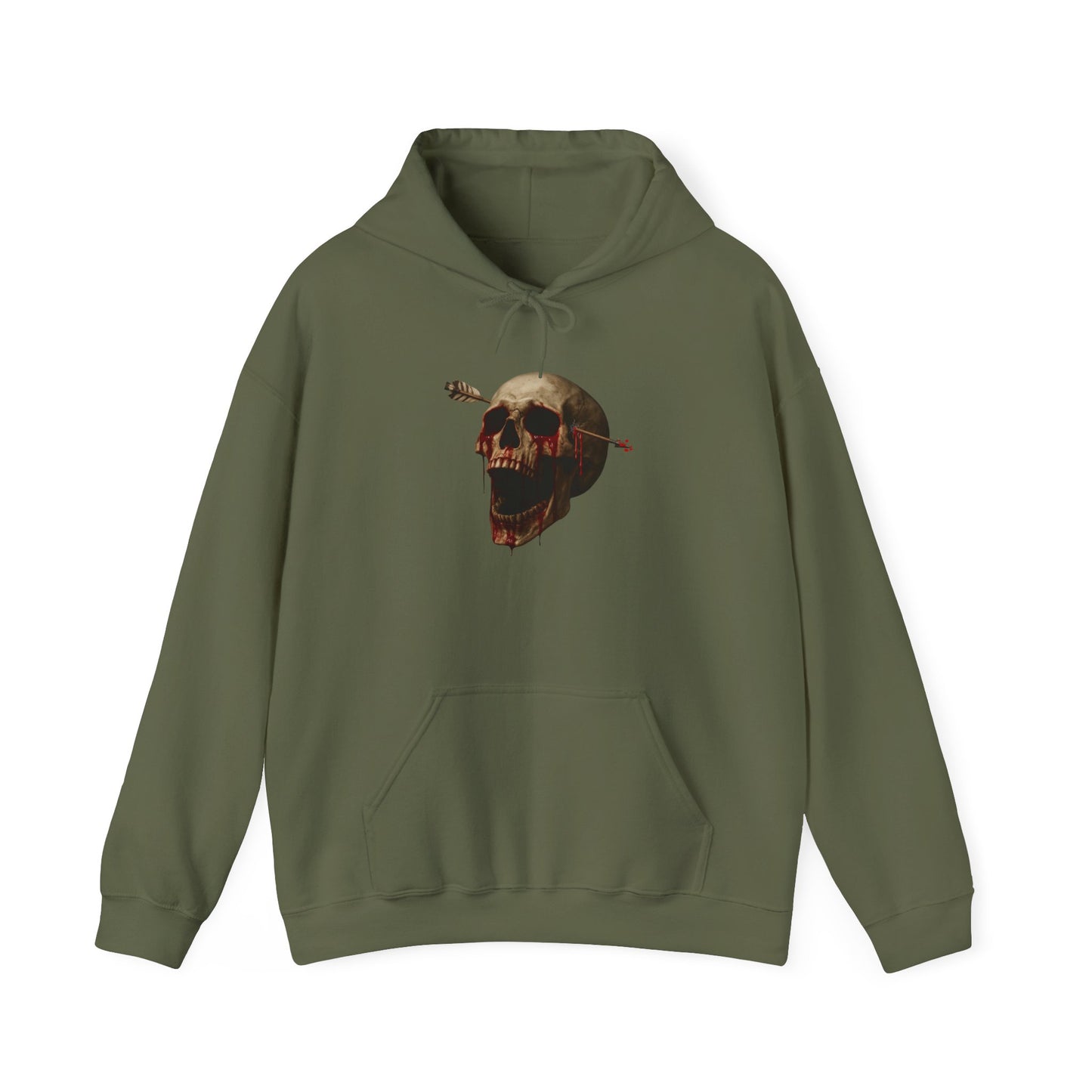 Skull Art Hoodie - Unisex Heavy Blend Sweatshirt, Grunge Style, Streetwear Apparel, Halloween Fashion, Unique Gift Idea