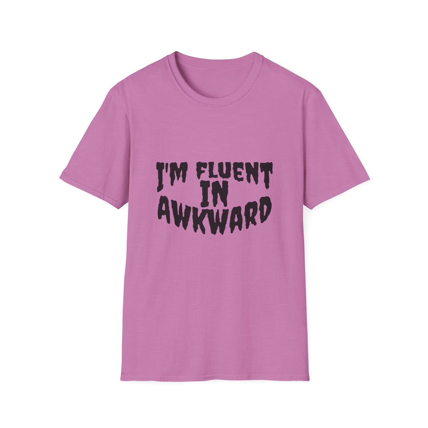 Fluent in Awkward Unisex Softstyle T-Shirt | Funny Graphic Tee, Casual Wear, Gift for Friends, Memes, Humor Apparel