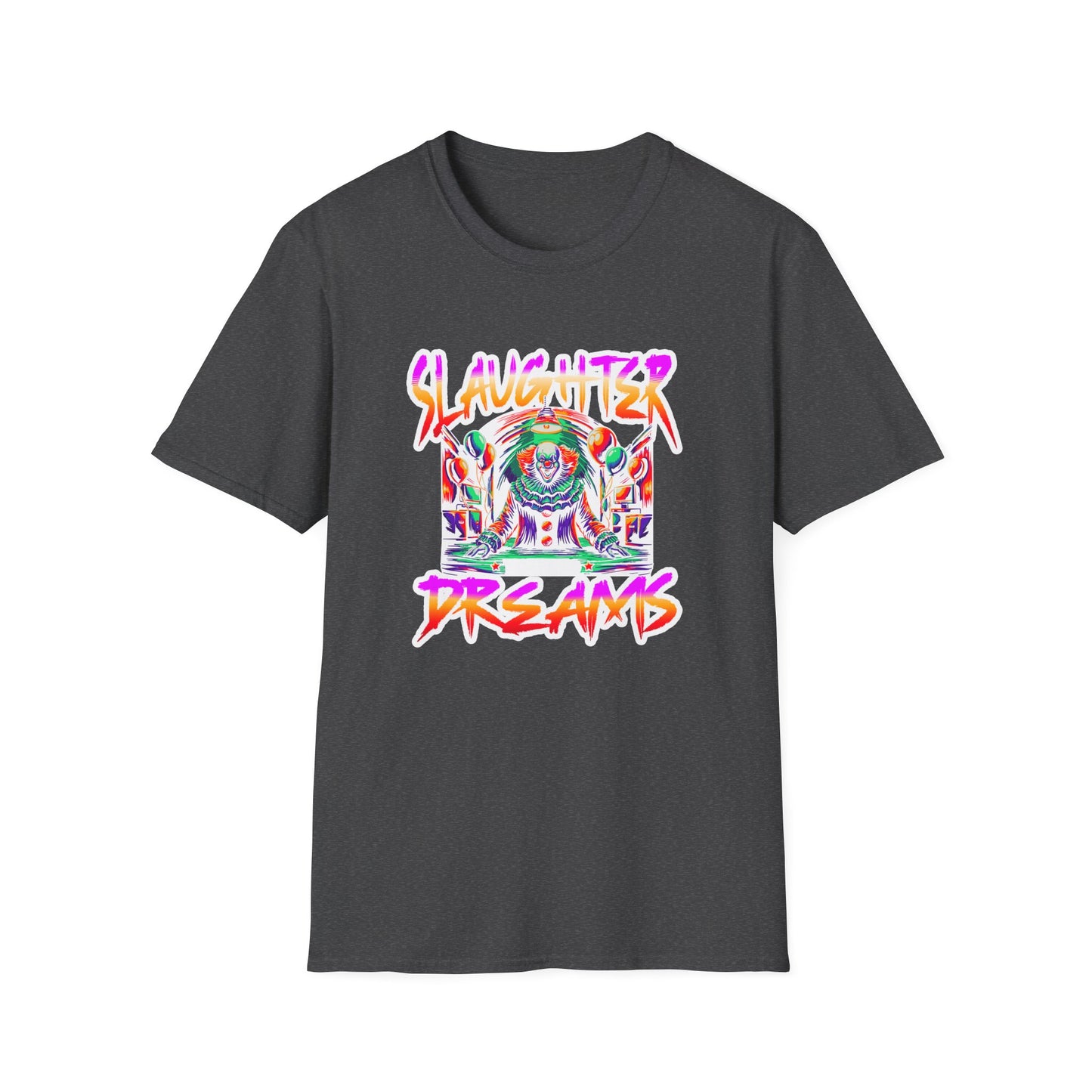 Colorful Graphic Tee - Slaughter Dreams, Unisex T-Shirt for Festivals, Edgy Summer Wear, Unique Gift, Streetwear Fashion