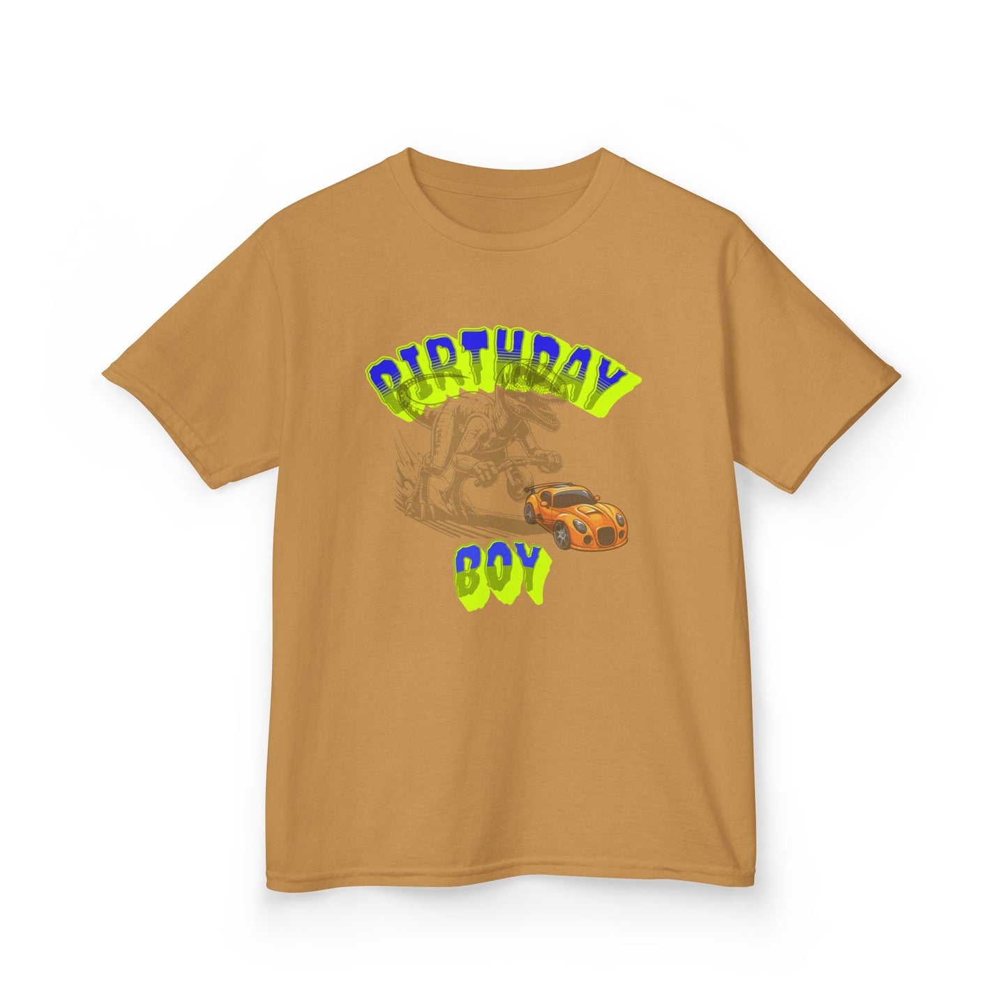 Birthday Boy Kids Tee, Fun Birthday Gift, Cool Graphic Tee, Casual Kids Clothing, Race Car Design Shirt, Dinosaur design
