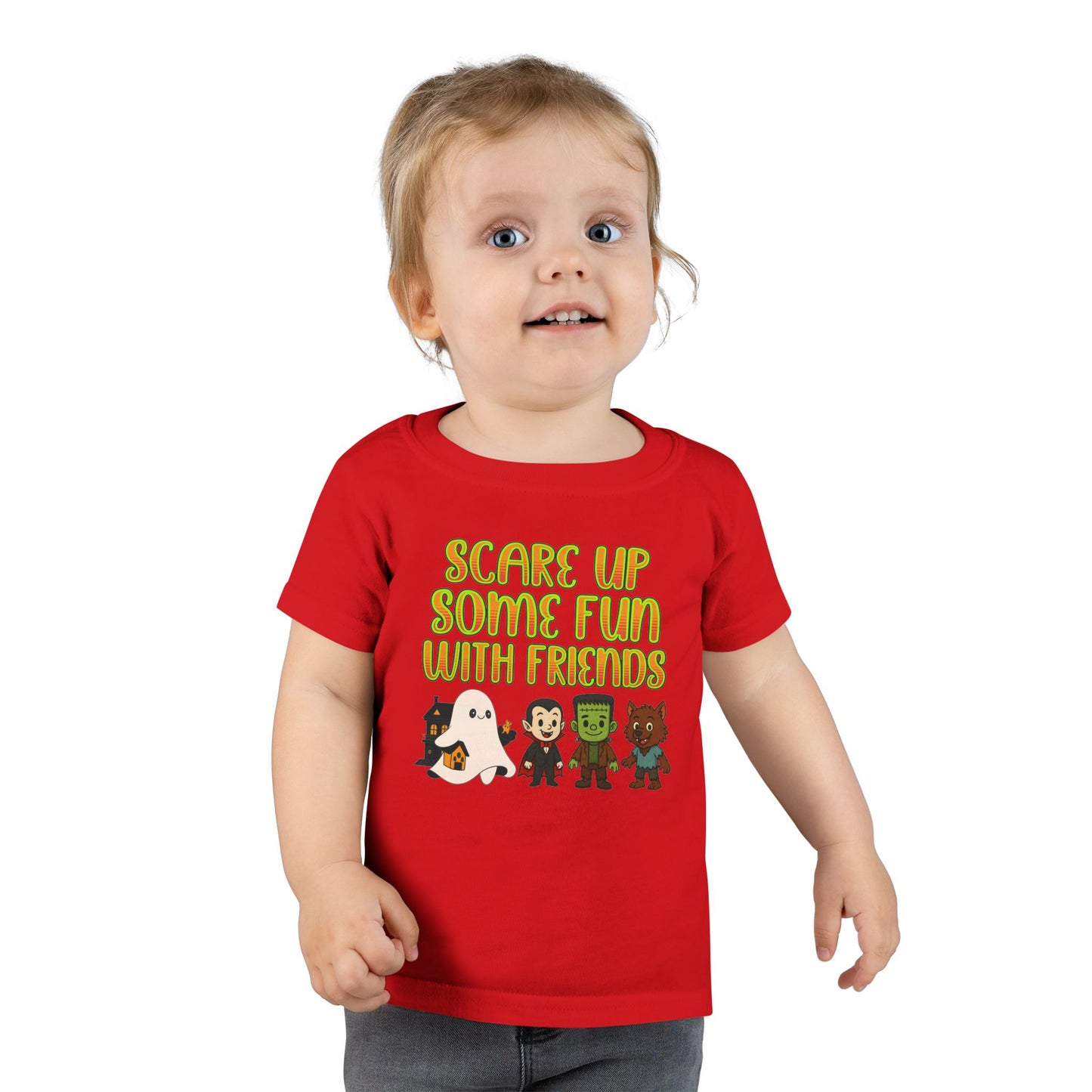 Toddler Halloween T-shirt, Fun Ghost & Monster Design, Kids Costume Shirt, Perfect for Halloween Parties, Spooky Playdates