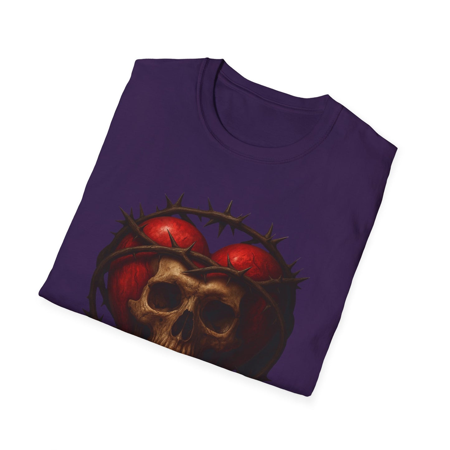 Gothic Heart Skull T-Shirt, Unisex Tee, Alternative Fashion, Edgy Gift, Halloween Outfit, Casual Streetwear