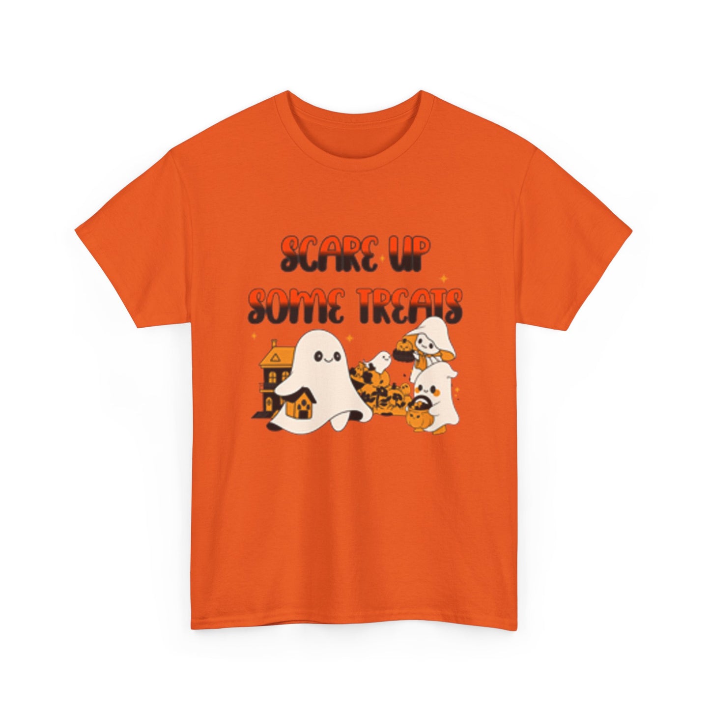Halloween Ghost Treats Tee, Spooky Festive Shirt, Unisex Cotton T-Shirt, Fall Apparel, Trick or Treat Shirt