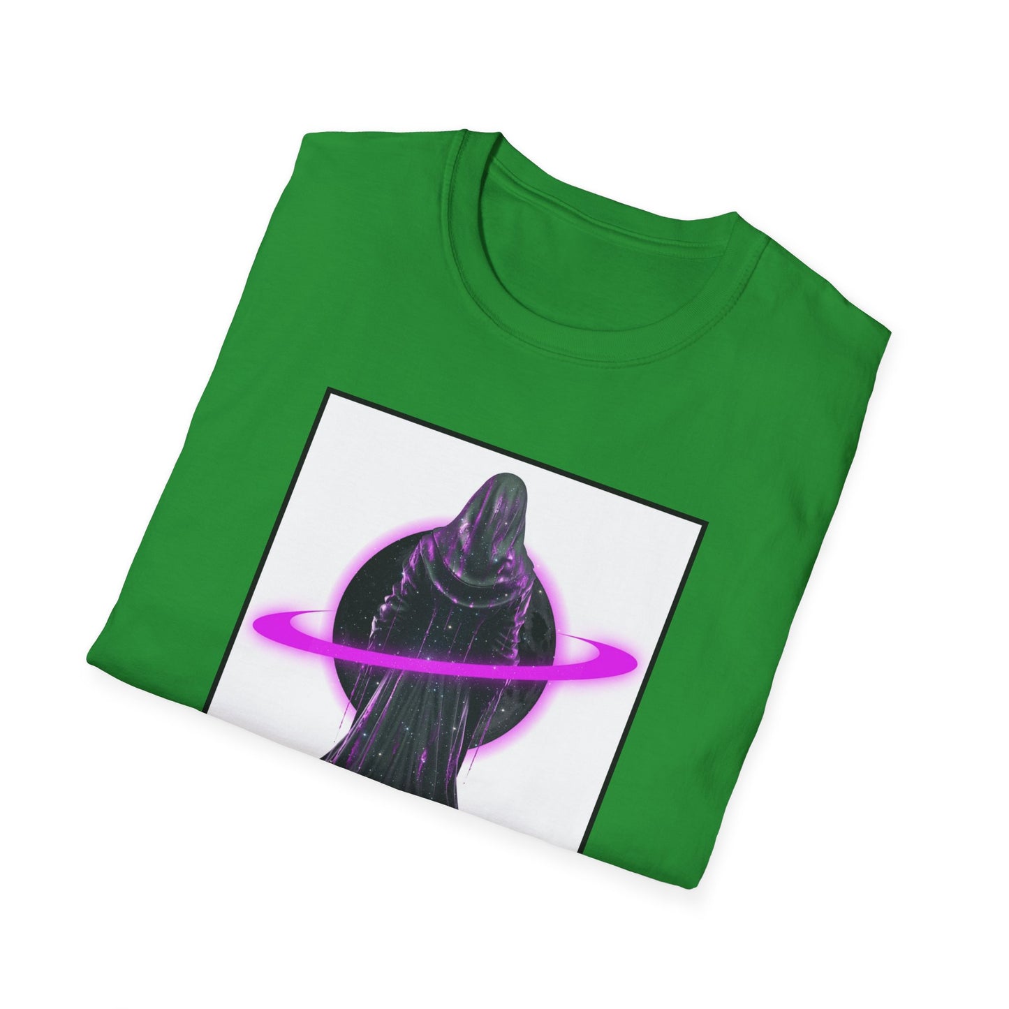 Cosmic Vibe Unisex Softstyle T-Shirt - Celestial Graphic Tee, Space Lover's Gift, Retro Aesthetic Shirt, Festival Wear, Geeky Apparel
