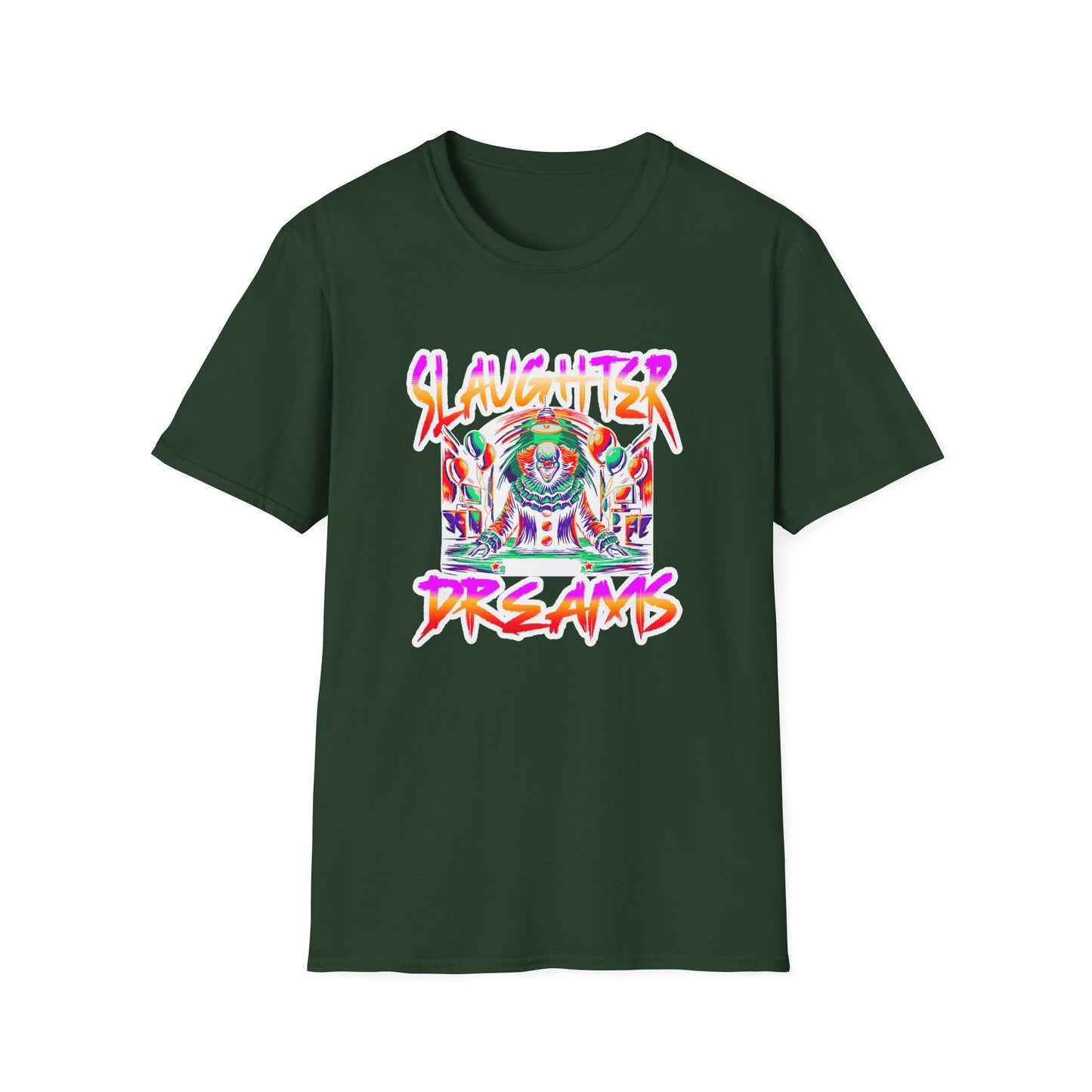 Colorful Graphic Tee - Slaughter Dreams, Unisex T-Shirt for Festivals, Edgy Summer Wear, Unique Gift, Streetwear Fashion