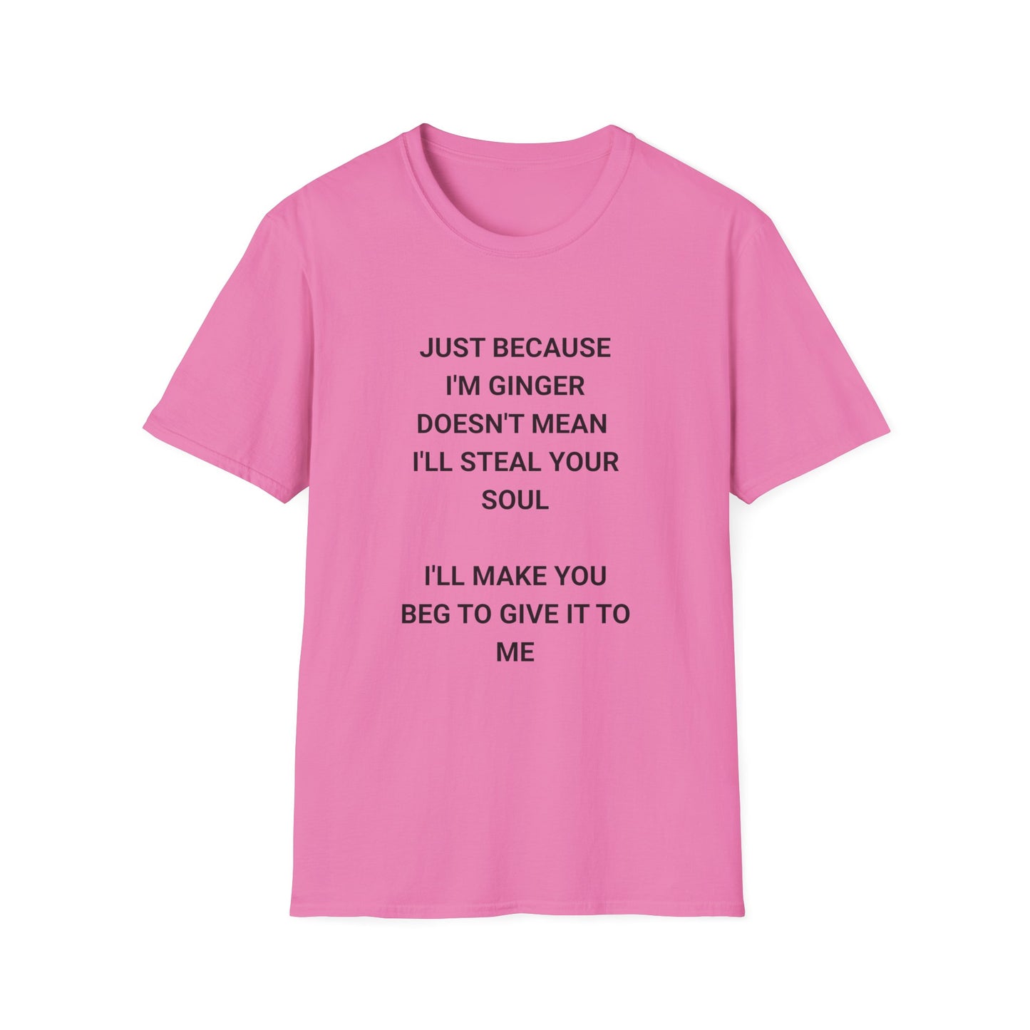 Whimsical Quote T-Shirt for Gingers, Funny Soul Stealer Tee, Unisex Softstyle Shirt, Casual Gift, Humor Apparel, Quirky Fashion