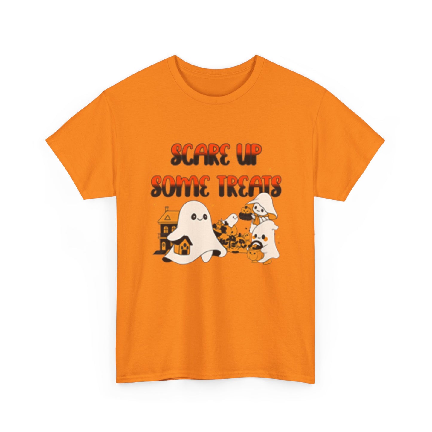 Halloween Ghost Treats Tee, Spooky Festive Shirt, Unisex Cotton T-Shirt, Fall Apparel, Trick or Treat Shirt
