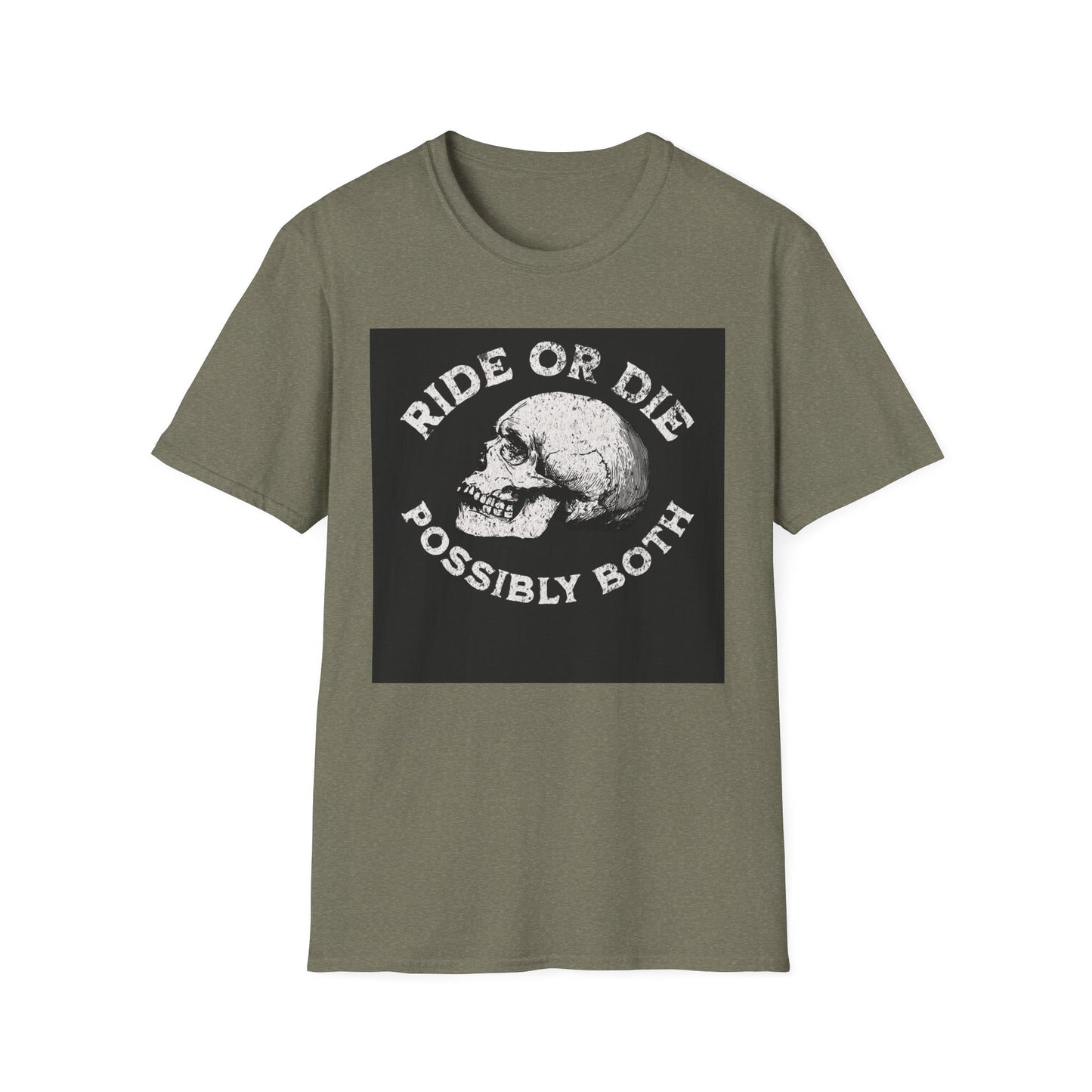 Ride or Die Skull T-Shirt | Edgy Graphic Tee, Unisex Casual Wear, Perfect Gift for Bikers, Halloween Top, Streetwear Style