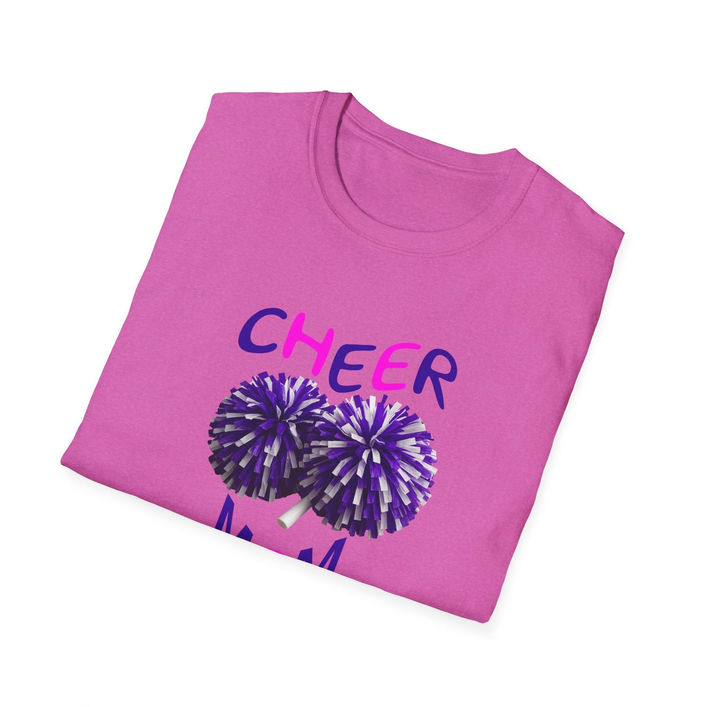Cheer Mom Unisex Softstyle T-Shirt | Cheerleading Gift, Sportswear, Team Spirit Shirt, Mom Apparel, Fan Merchandise