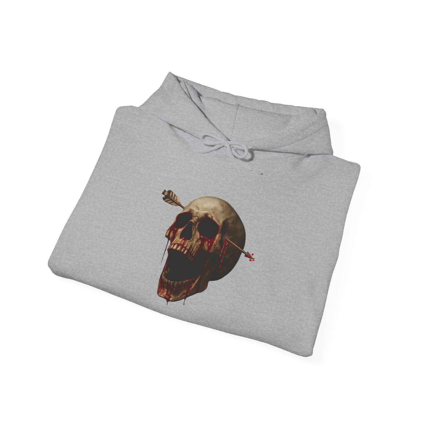 Skull Art Hoodie - Unisex Heavy Blend Sweatshirt, Grunge Style, Streetwear Apparel, Halloween Fashion, Unique Gift Idea