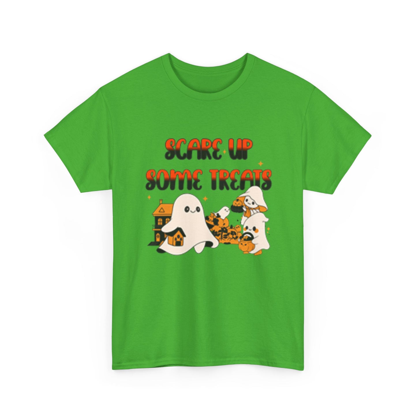 Halloween Ghost Treats Tee, Spooky Festive Shirt, Unisex Cotton T-Shirt, Fall Apparel, Trick or Treat Shirt