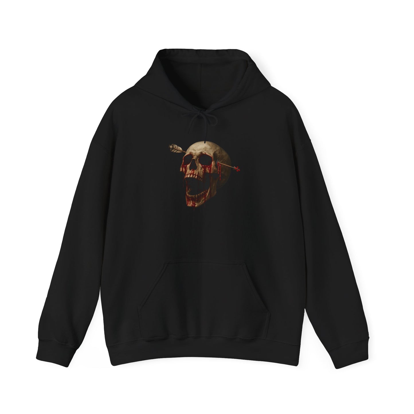 Skull Art Hoodie - Unisex Heavy Blend Sweatshirt, Grunge Style, Streetwear Apparel, Halloween Fashion, Unique Gift Idea