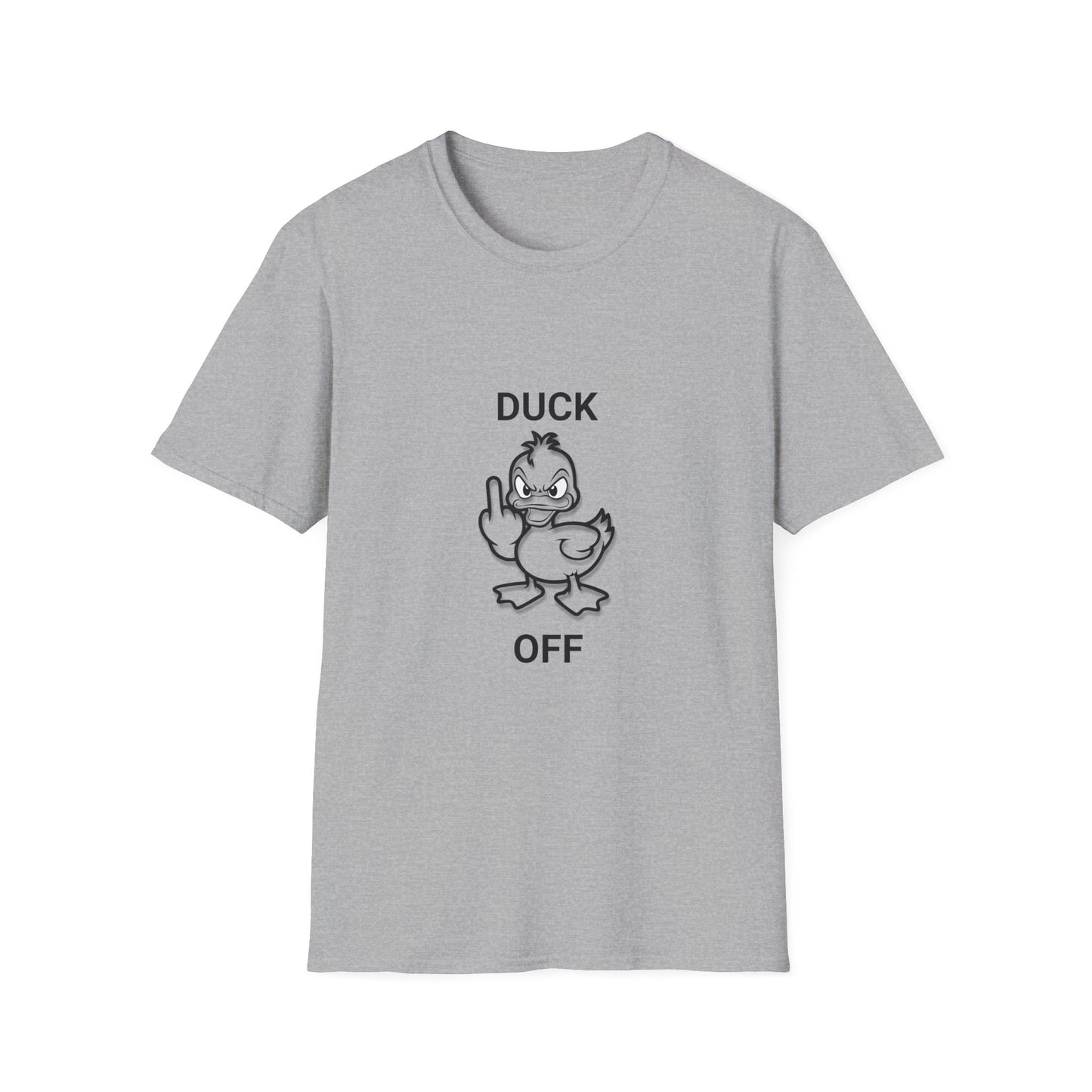 Funny Duck Off Unisex Softstyle T-Shirt, Casual Humor Shirt, Gift for Friends, Quirky Apparel, Birthday or Just Because