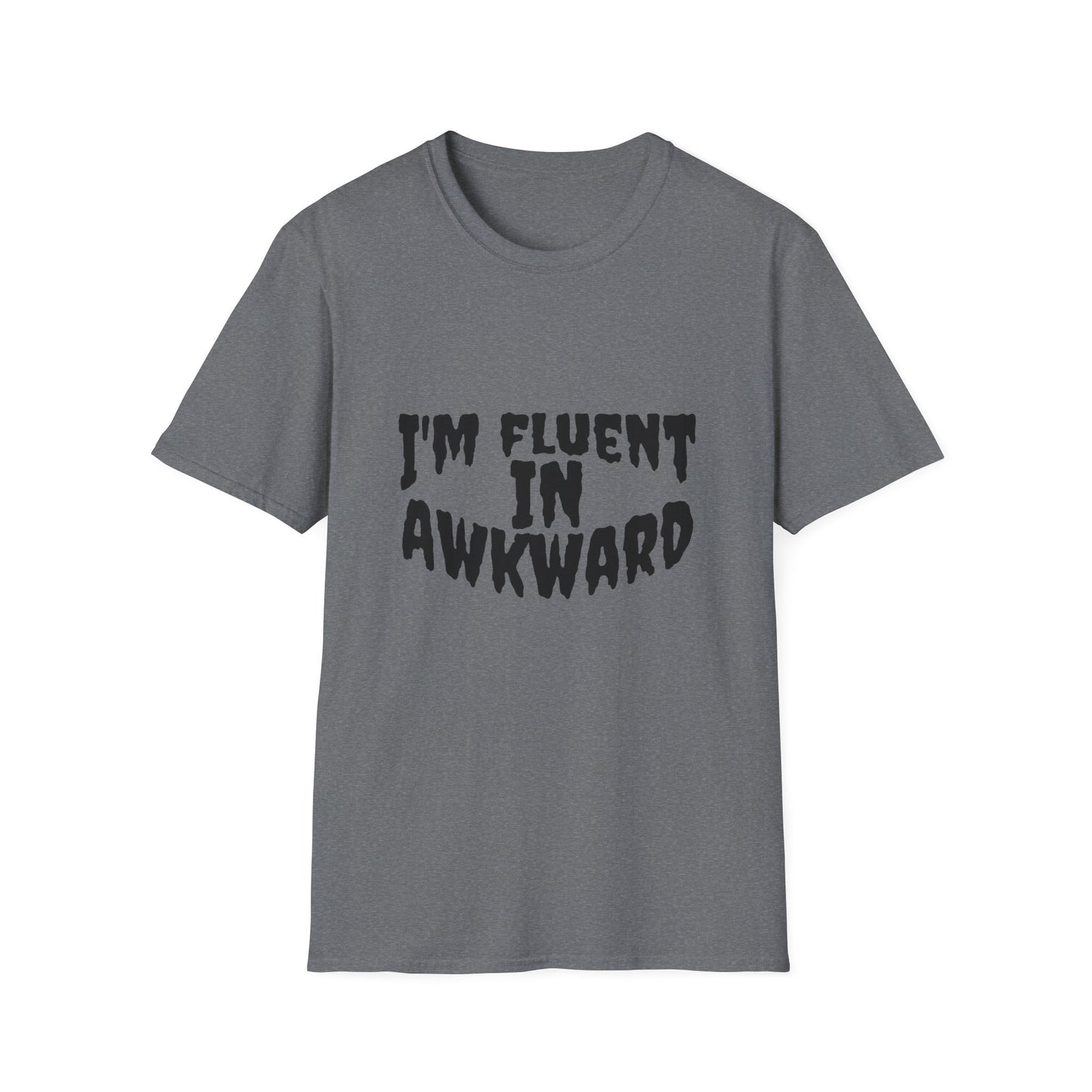 Fluent in Awkward Unisex Softstyle T-Shirt | Funny Graphic Tee, Casual Wear, Gift for Friends, Memes, Humor Apparel