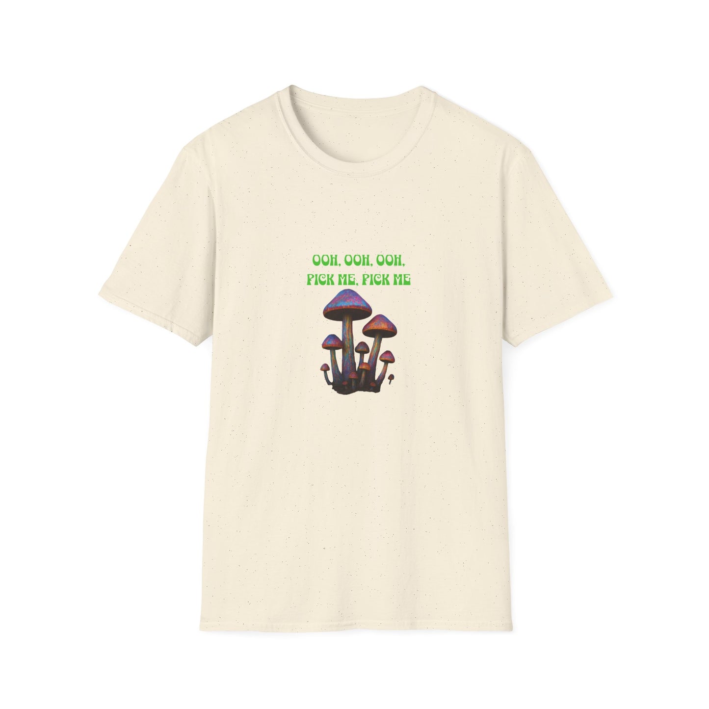 Funny Mushroom Unisex Softstyle T-Shirt, Casual Wear, Gift for Friends, Summer Shirt, Great for Festivals, Humor Tee