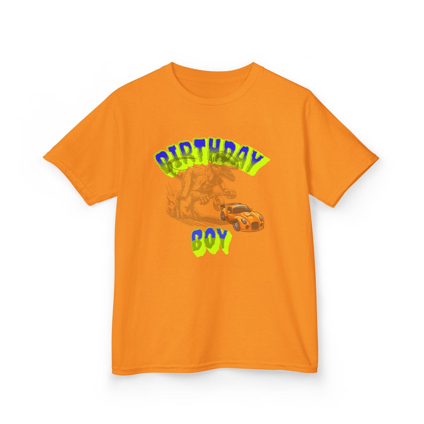 Birthday Boy Kids Tee, Fun Birthday Gift, Cool Graphic Tee, Casual Kids Clothing, Race Car Design Shirt, Dinosaur design