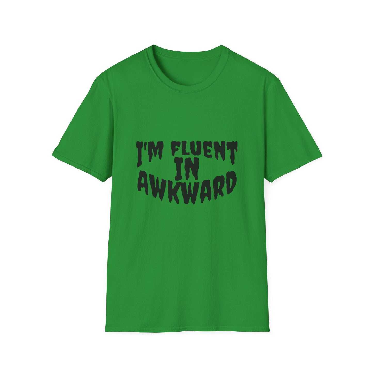 Fluent in Awkward Unisex Softstyle T-Shirt | Funny Graphic Tee, Casual Wear, Gift for Friends, Memes, Humor Apparel