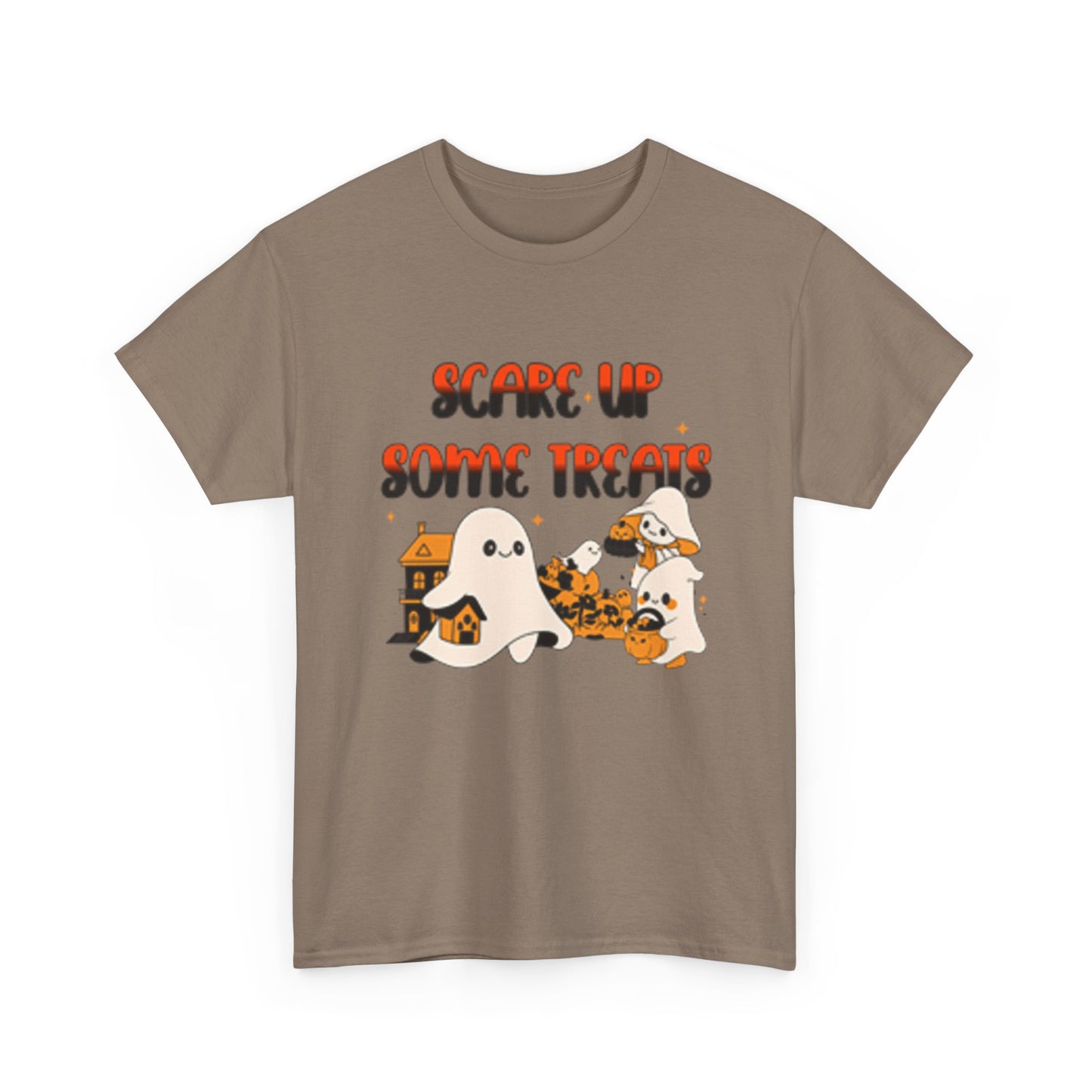 Halloween Ghost Treats Tee, Spooky Festive Shirt, Unisex Cotton T-Shirt, Fall Apparel, Trick or Treat Shirt