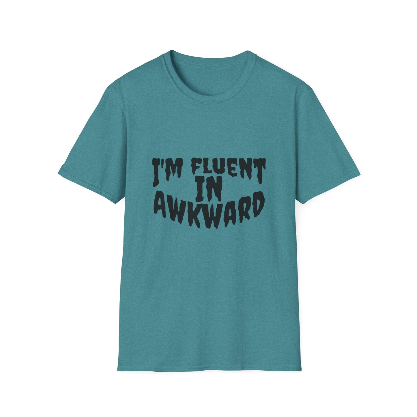 Fluent in Awkward Unisex Softstyle T-Shirt | Funny Graphic Tee, Casual Wear, Gift for Friends, Memes, Humor Apparel