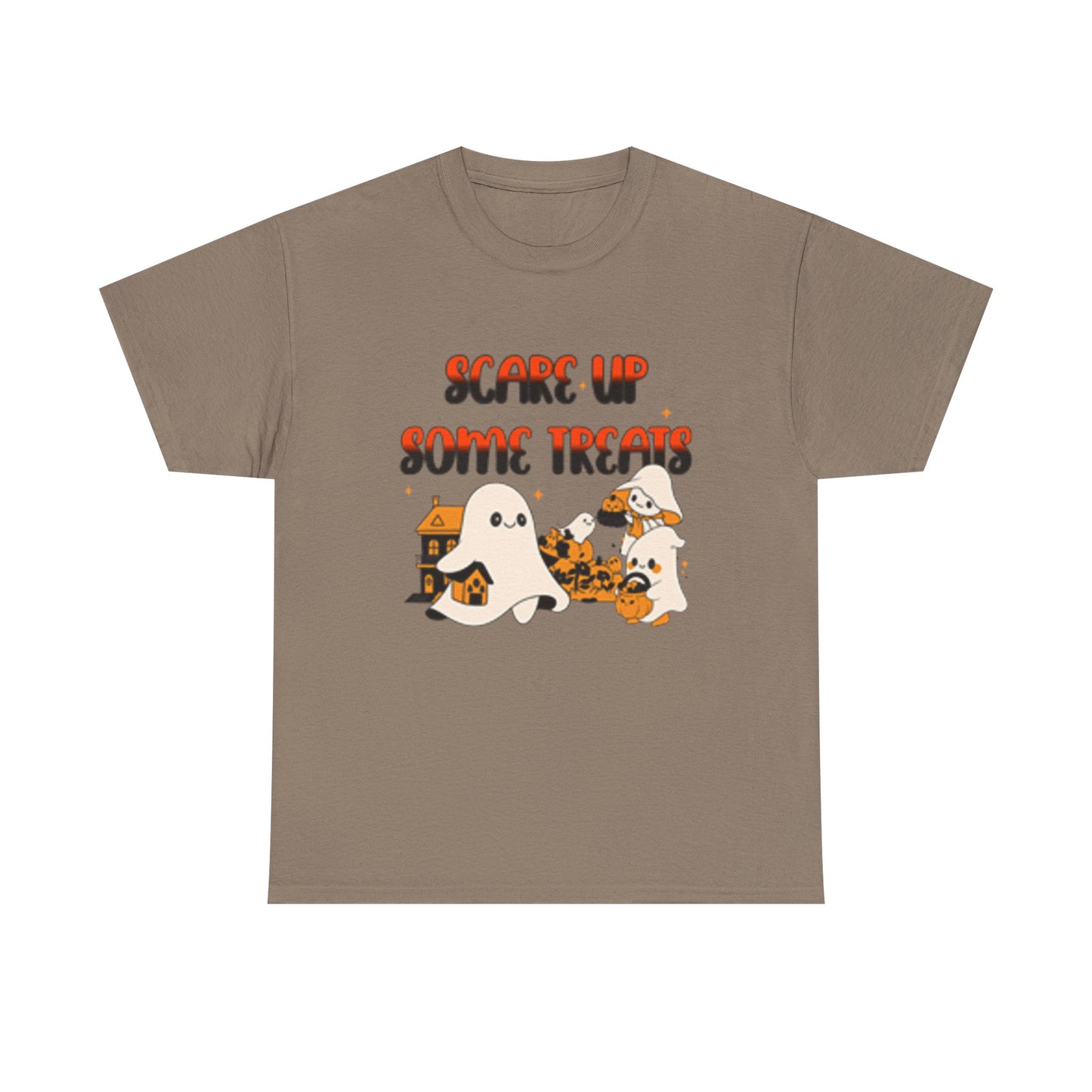 Halloween Ghost Treats Tee, Spooky Festive Shirt, Unisex Cotton T-Shirt, Fall Apparel, Trick or Treat Shirt