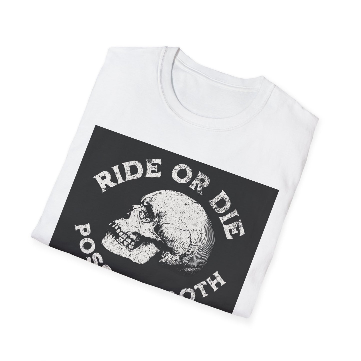 Ride or Die Skull T-Shirt | Edgy Graphic Tee, Unisex Casual Wear, Perfect Gift for Bikers, Halloween Top, Streetwear Style