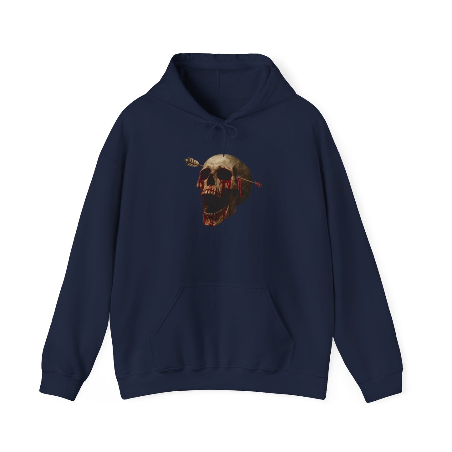 Skull Art Hoodie - Unisex Heavy Blend Sweatshirt, Grunge Style, Streetwear Apparel, Halloween Fashion, Unique Gift Idea