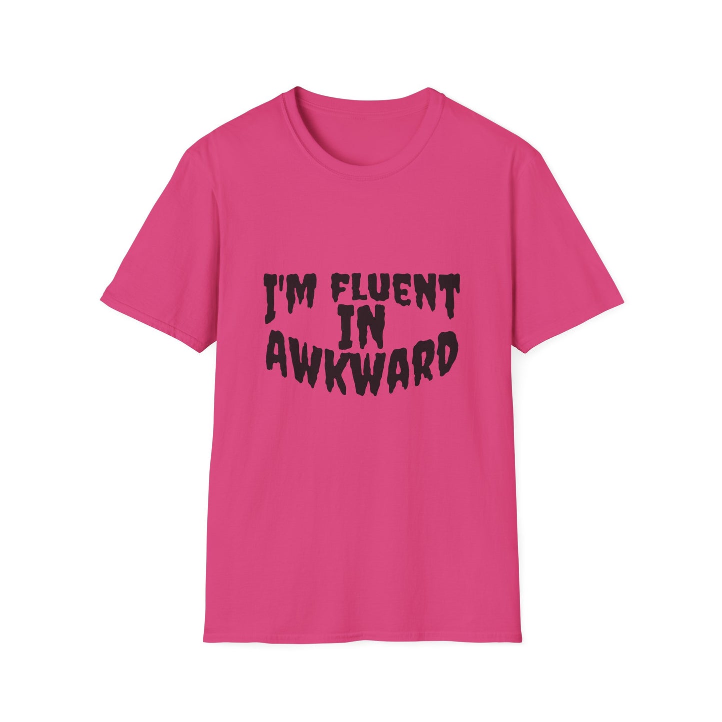 Fluent in Awkward Unisex Softstyle T-Shirt | Funny Graphic Tee, Casual Wear, Gift for Friends, Memes, Humor Apparel